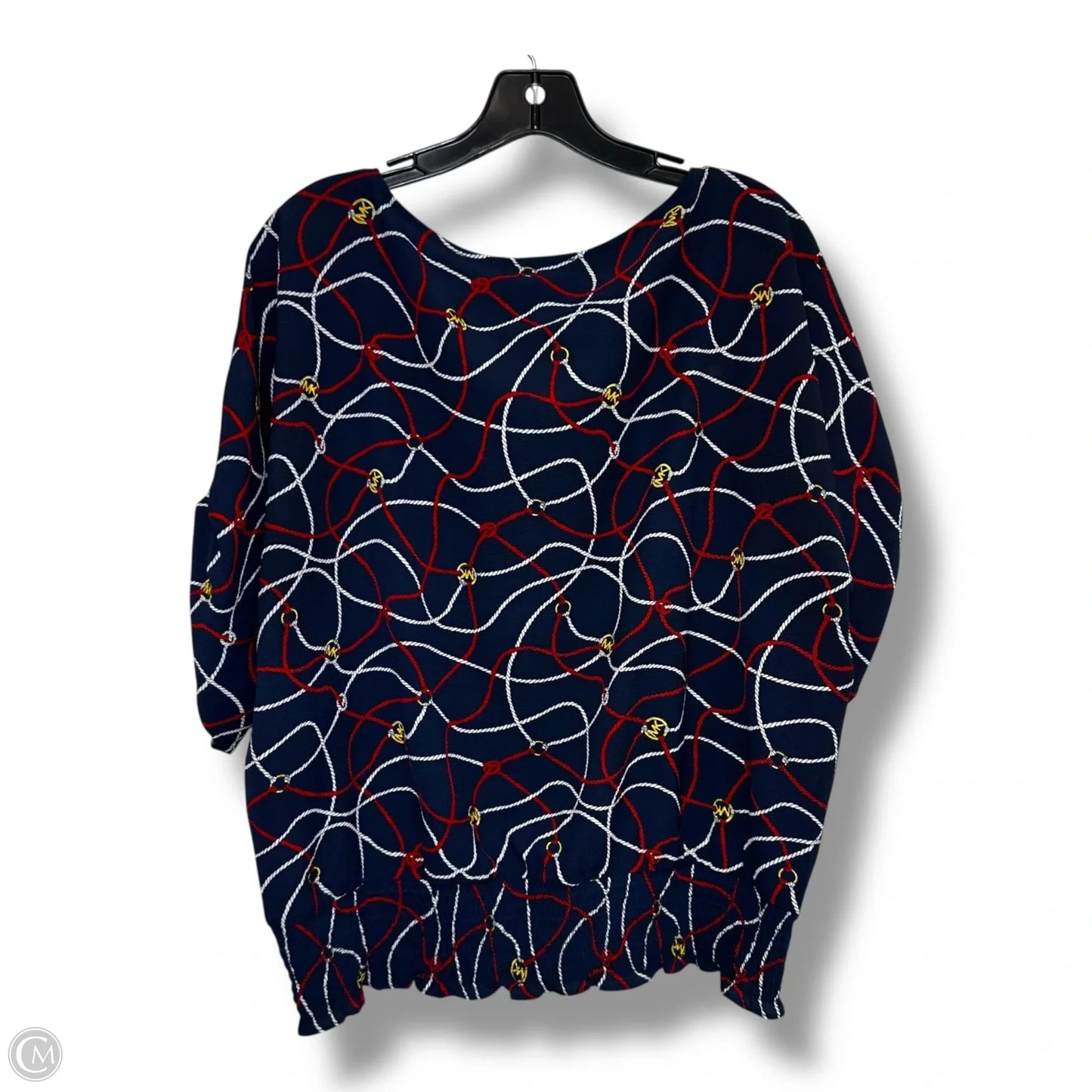 Top Short Sleeve Designer By Michael Kors In Blue, Size: L