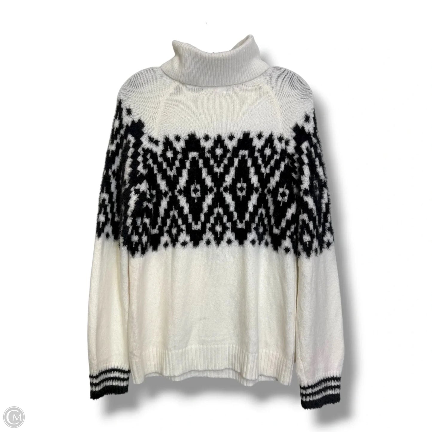 Sweater By Maurices In Black & Cream, Size: M
