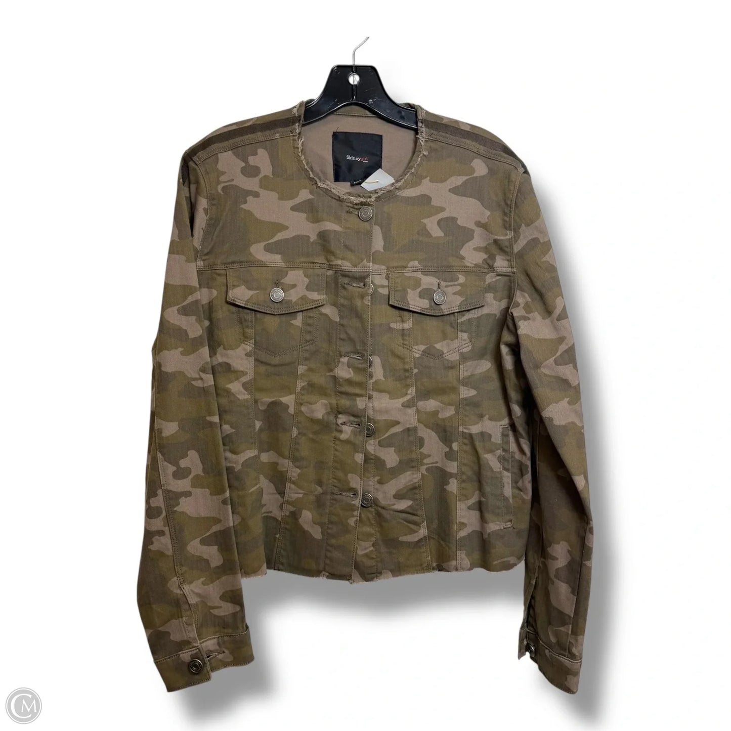 Jacket Denim By Clothes Mentor In Camouflage Print, Size: L