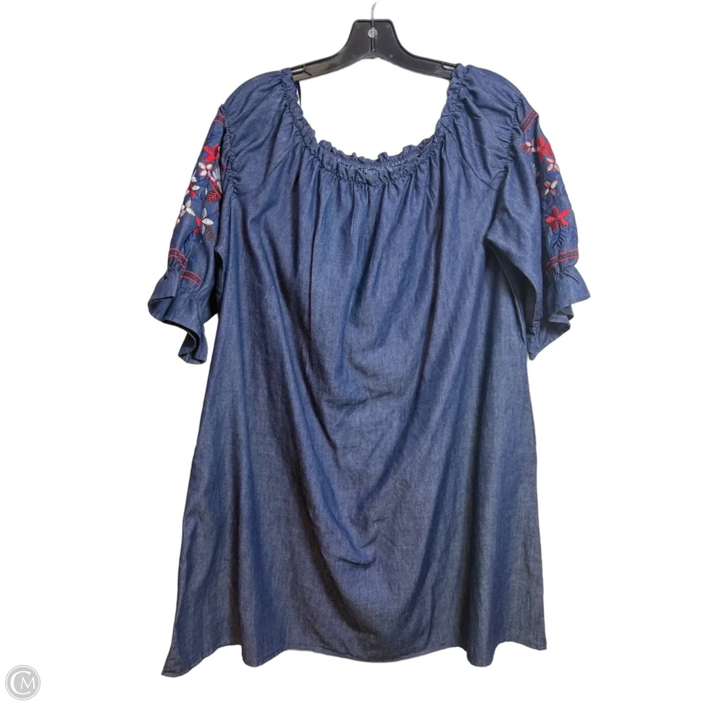Dress Casual Short By Clothes Mentor In Blue Denim, Size: 2x