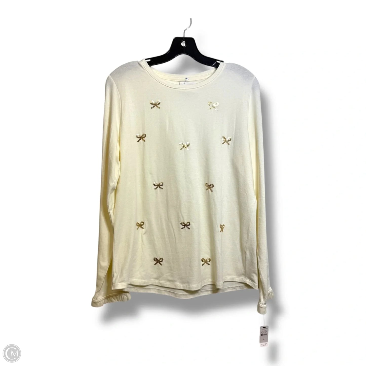Top Long Sleeve By Talbots In White, Size: M