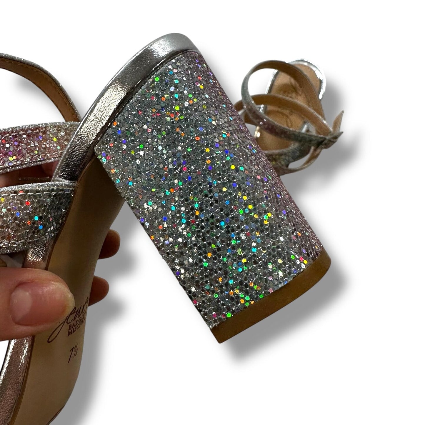 Sparkly Shoes Heels Block By Badgley Mischka Size: 7.5