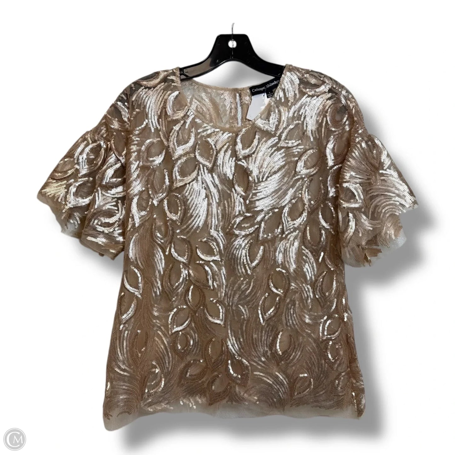 Top Short Sleeve By Catherine Malandrino In Gold, Size: S