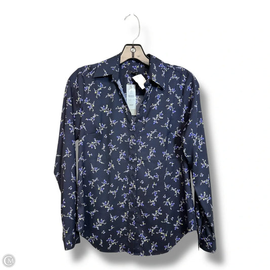 Top Long Sleeve By Ann Taylor In Navy, Size: Xsp