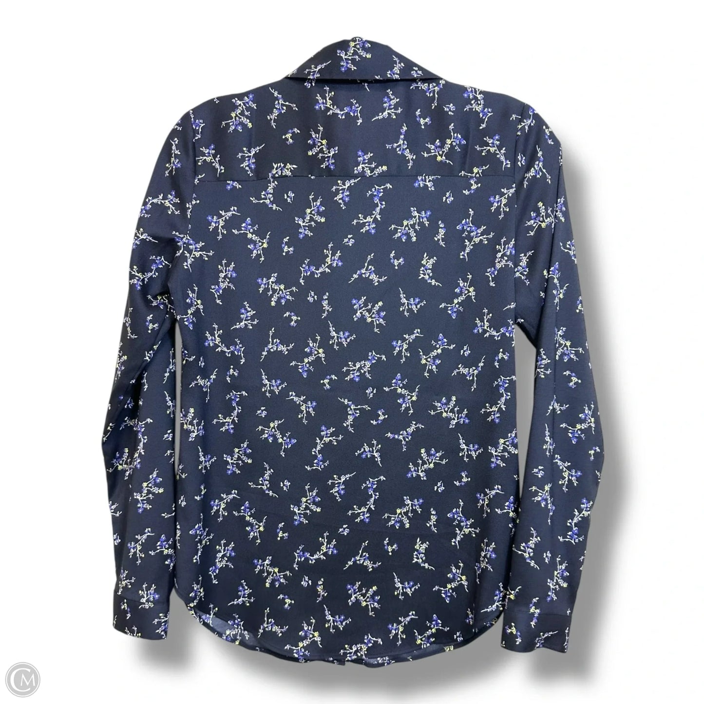 Top Long Sleeve By Ann Taylor In Navy, Size: Xsp