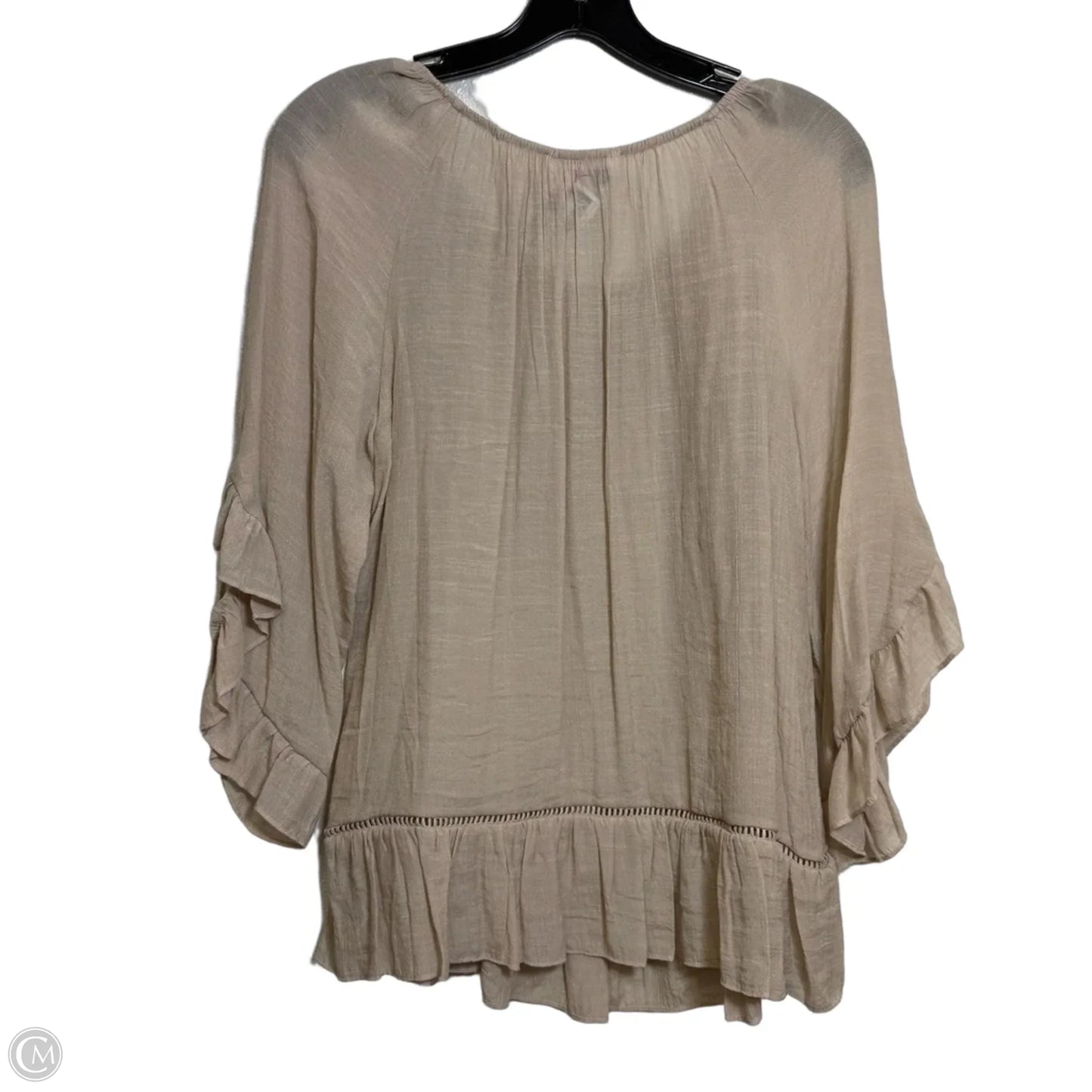 Top Long Sleeve Basic By Clothes Mentor In Beige, Size: S