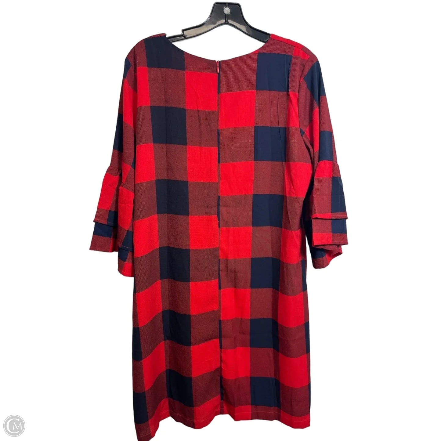 Dress Casual Midi By Clothes Mentor In Blue & Red, Size: L