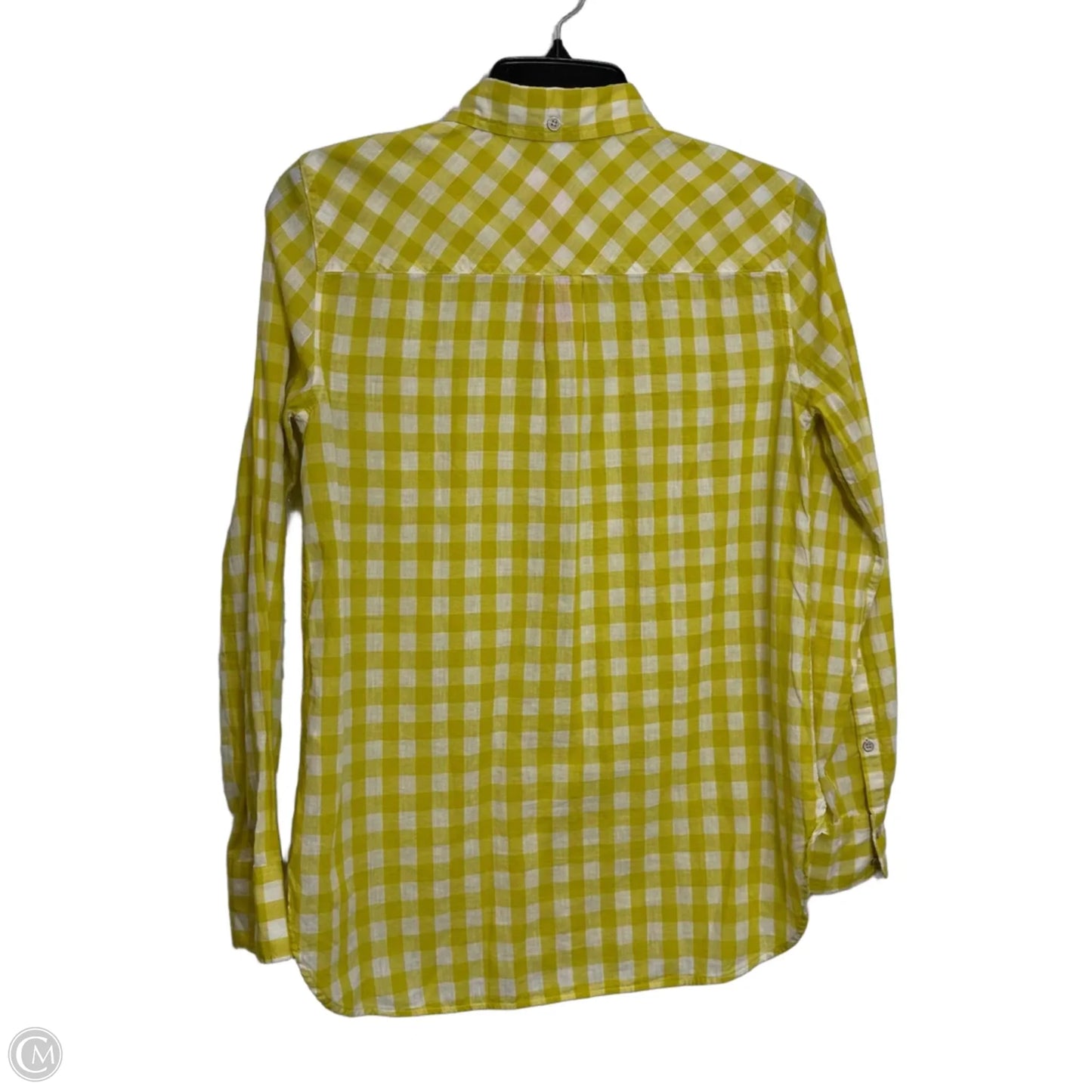Top Long Sleeve By J. Crew In White & Yellow, Size: 0
