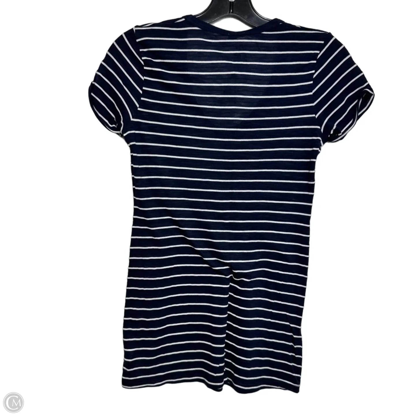 Top Short Sleeve Basic By Clothes Mentor In Blue & White, Size: Xs