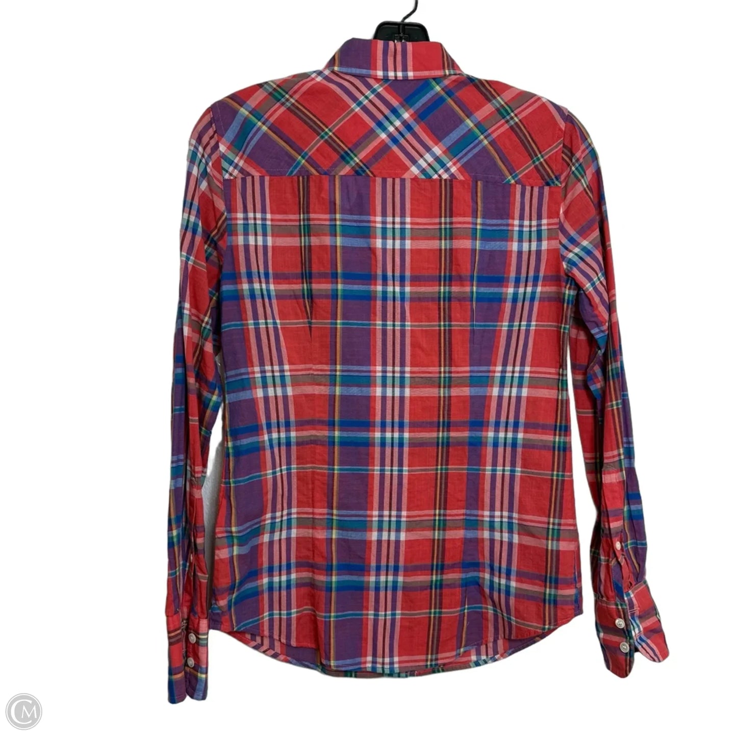 Top Long Sleeve By J. Crew In Plaid Pattern, Size: Xs