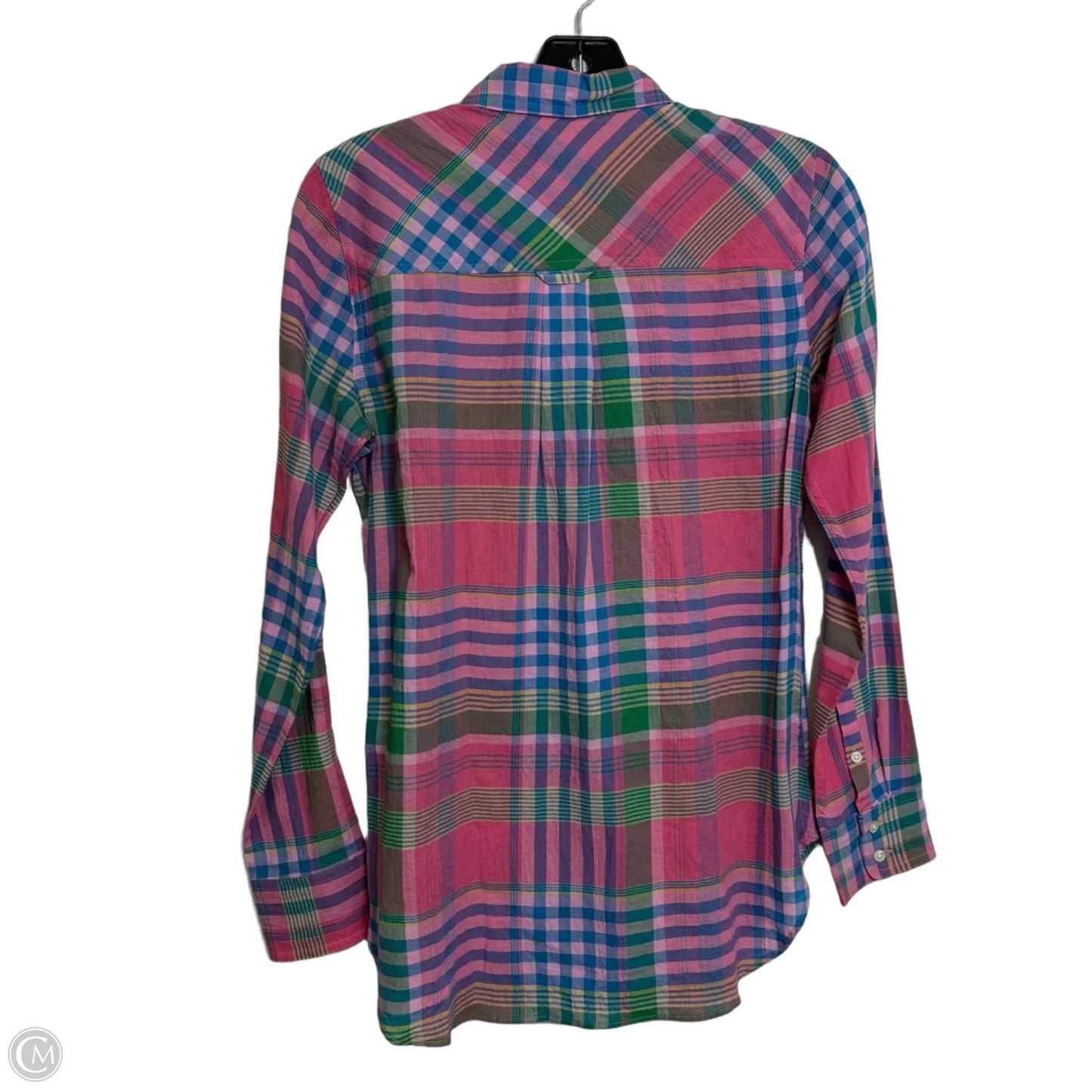 Top Long Sleeve By J. Crew In Plaid Pattern, Size: Xs