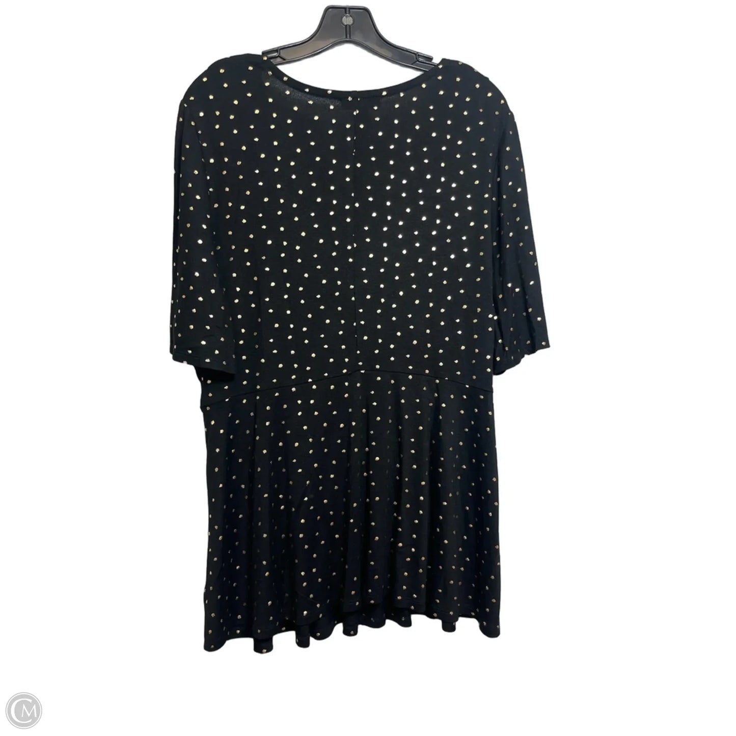 Top Short Sleeve By Lane Bryant In Black & Gold, Size: 14