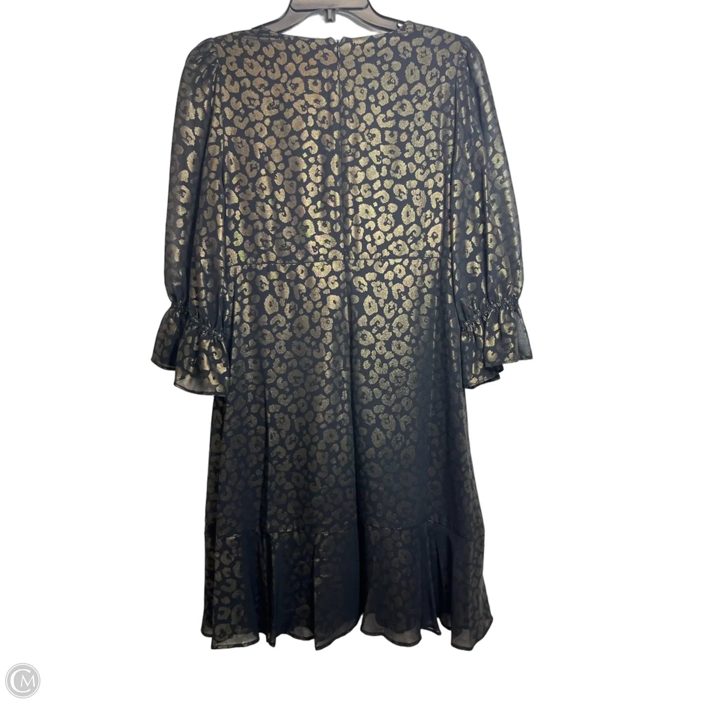 Dress Casual Midi By Clothes Mentor In Black & Gold, Size: 8
