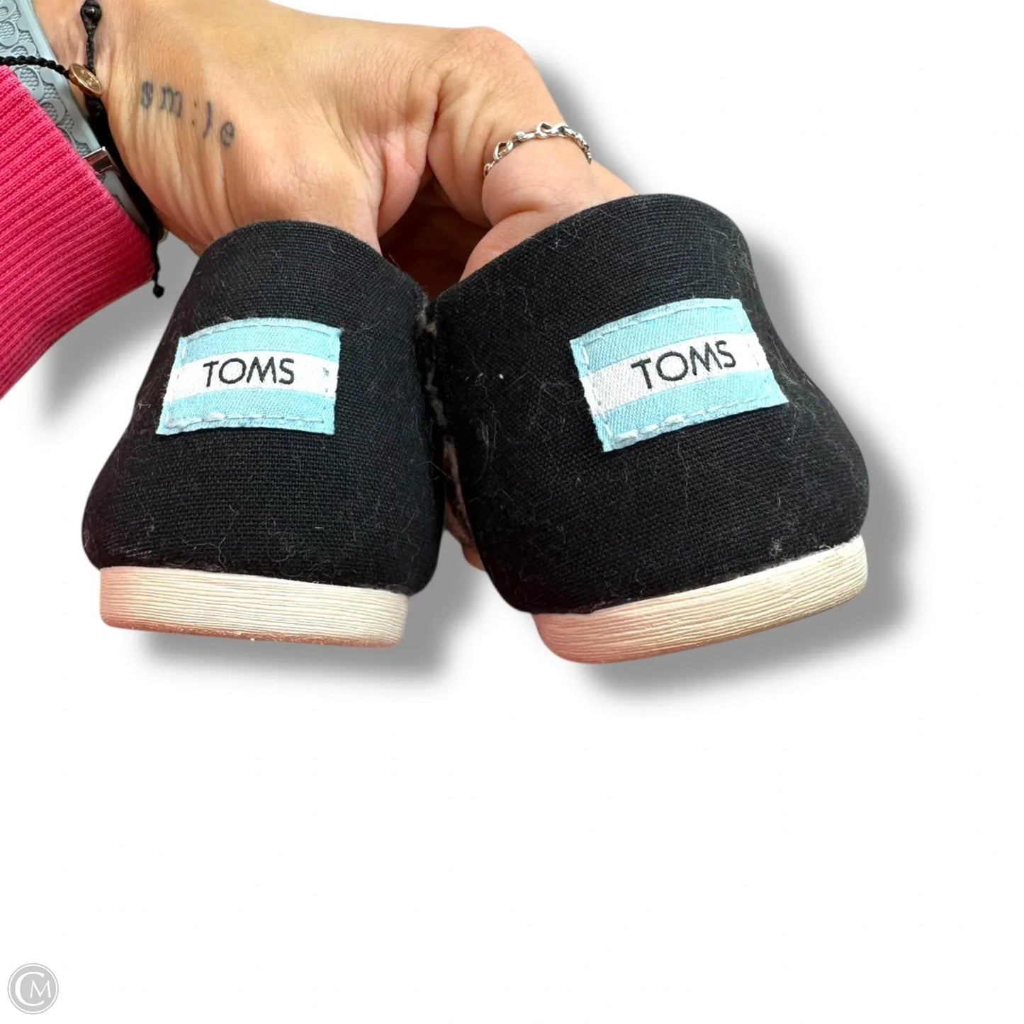 Shoes Flats By Toms In Black & Cream, Size: 8