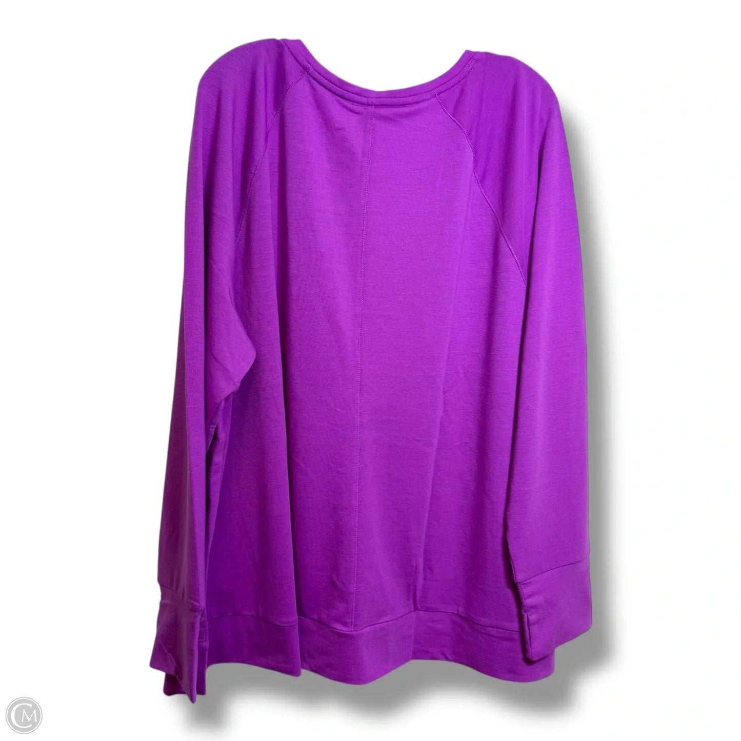 Top Long Sleeve By Livi Active In Purple, Size: 1x