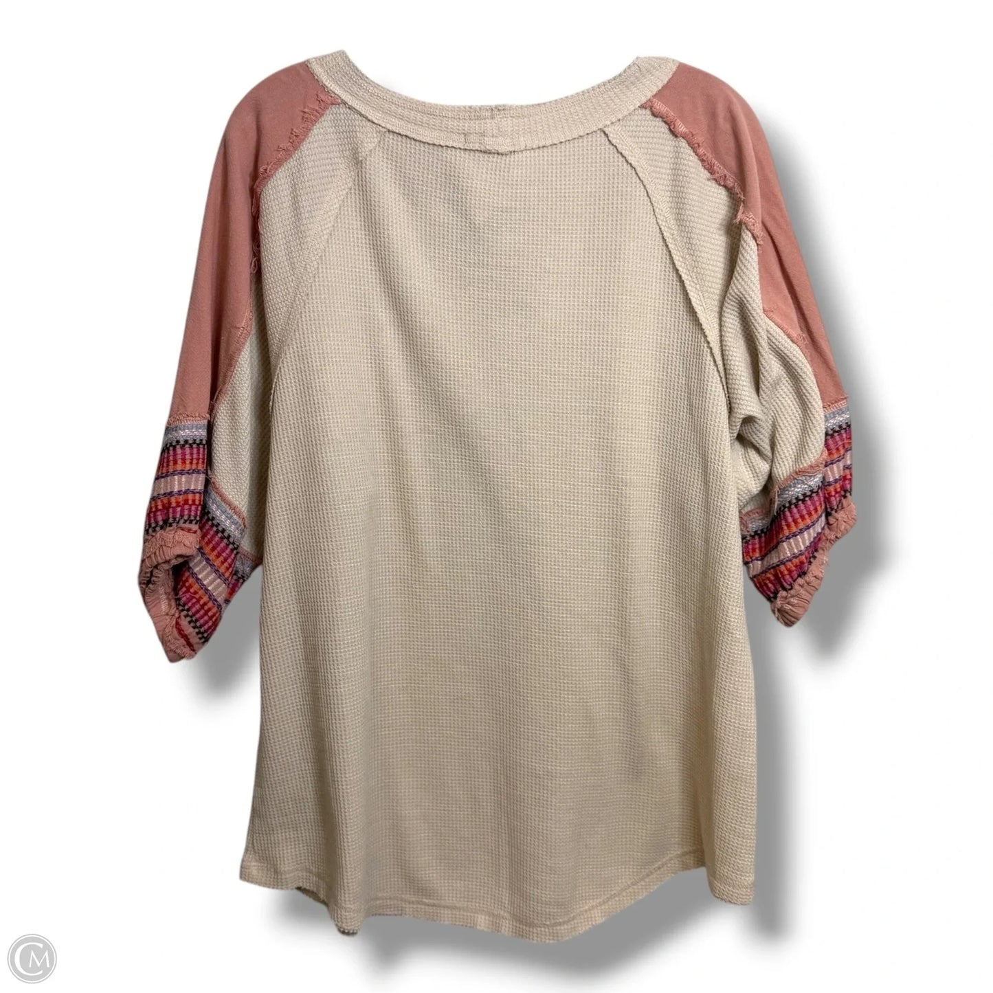 Top Long Sleeve By Easel In Pink, Size: M
