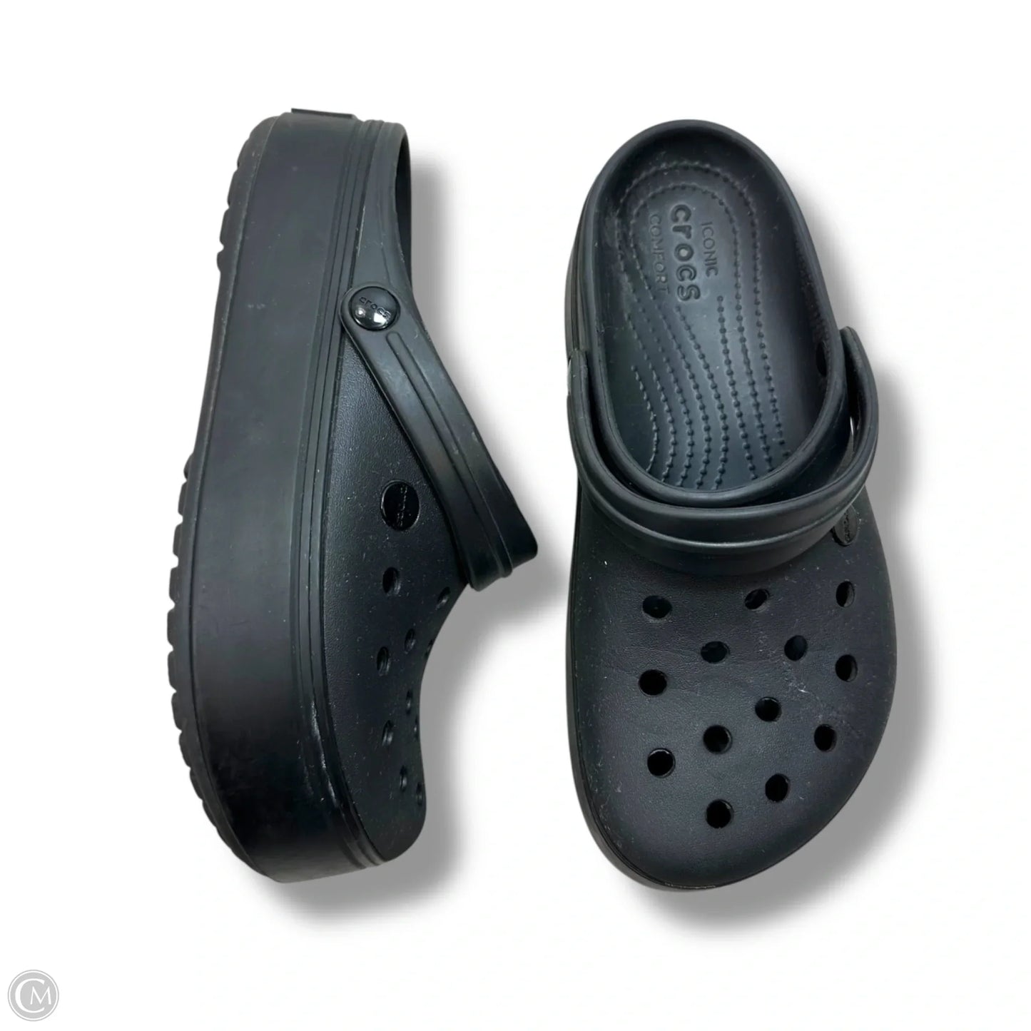 Shoes Heels Platform By Crocs In Black, Size: 9