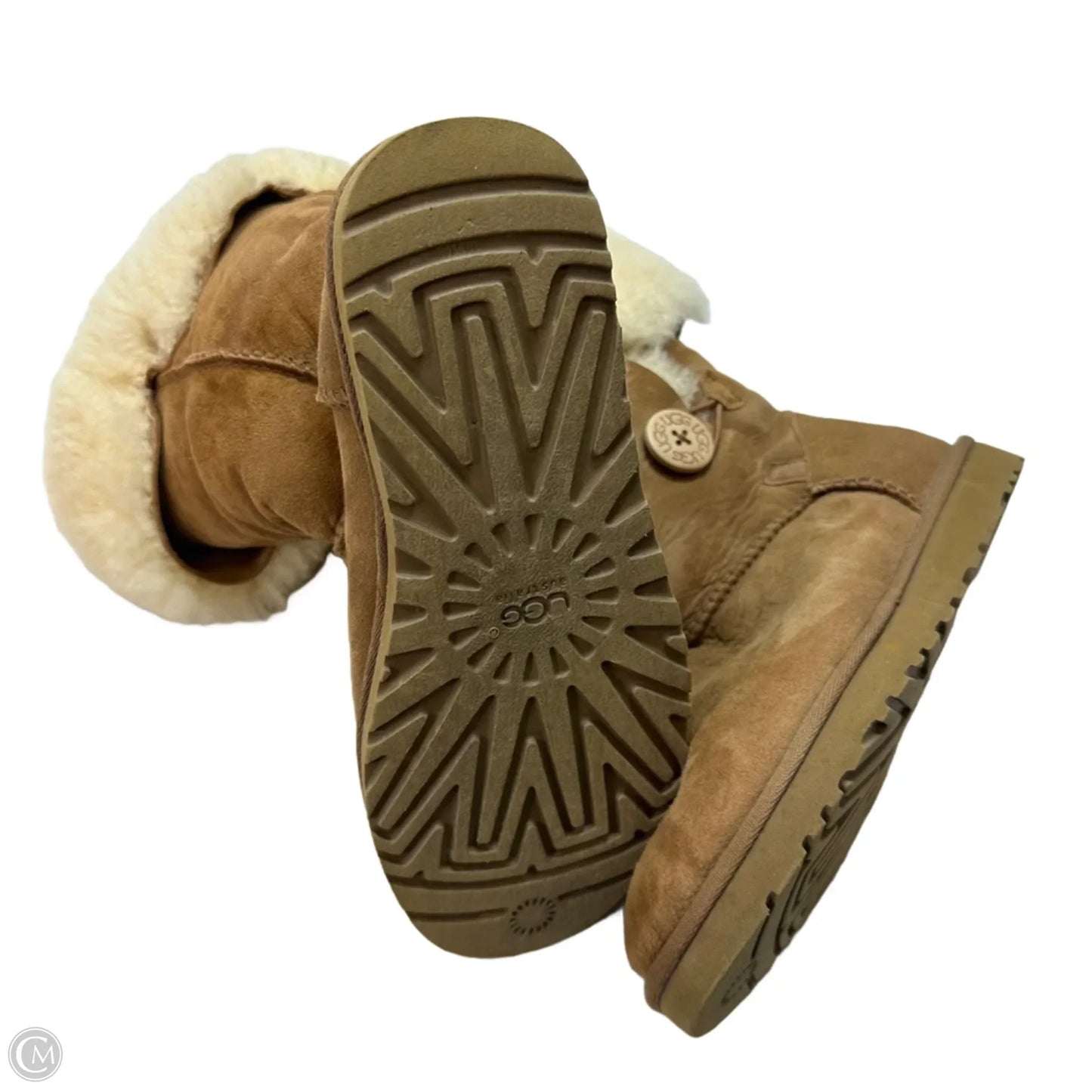 Bailey Button Boots Designer By Ugg Australia In Tan, Size: 7