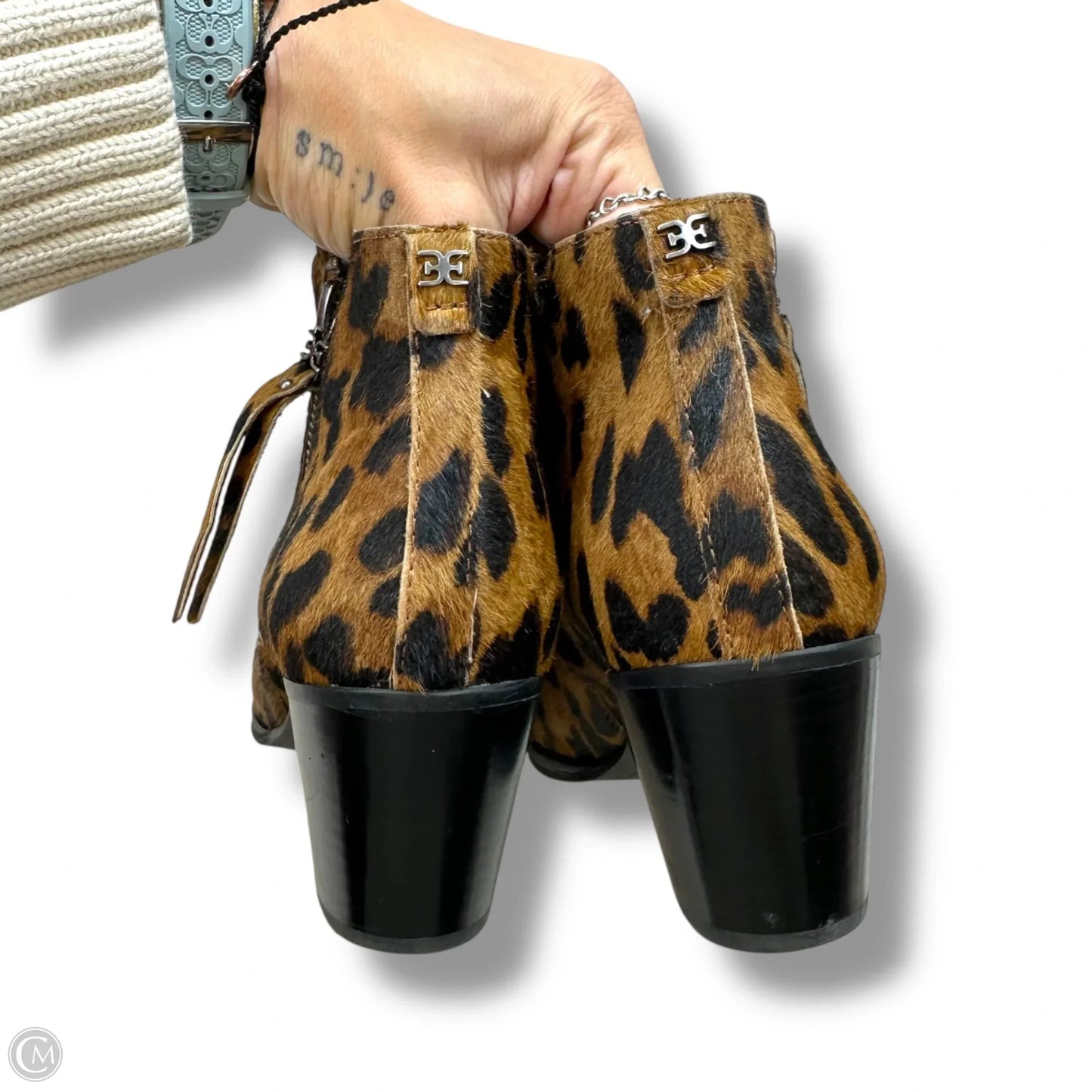 Boots Ankle Flats By Sam Edelman In Animal Print, Size: 8