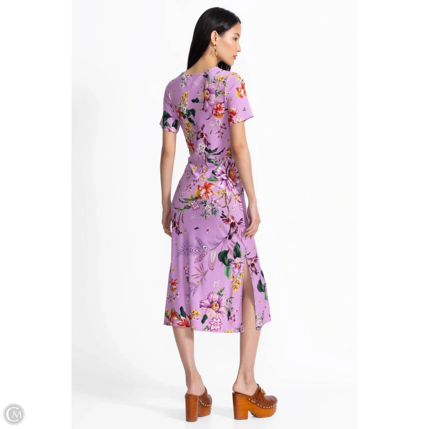 THE JANIE FAVORITE SIDE TIE KNIT DRESS Casual Short By Johnny Was In Floral Print, Size: Sp