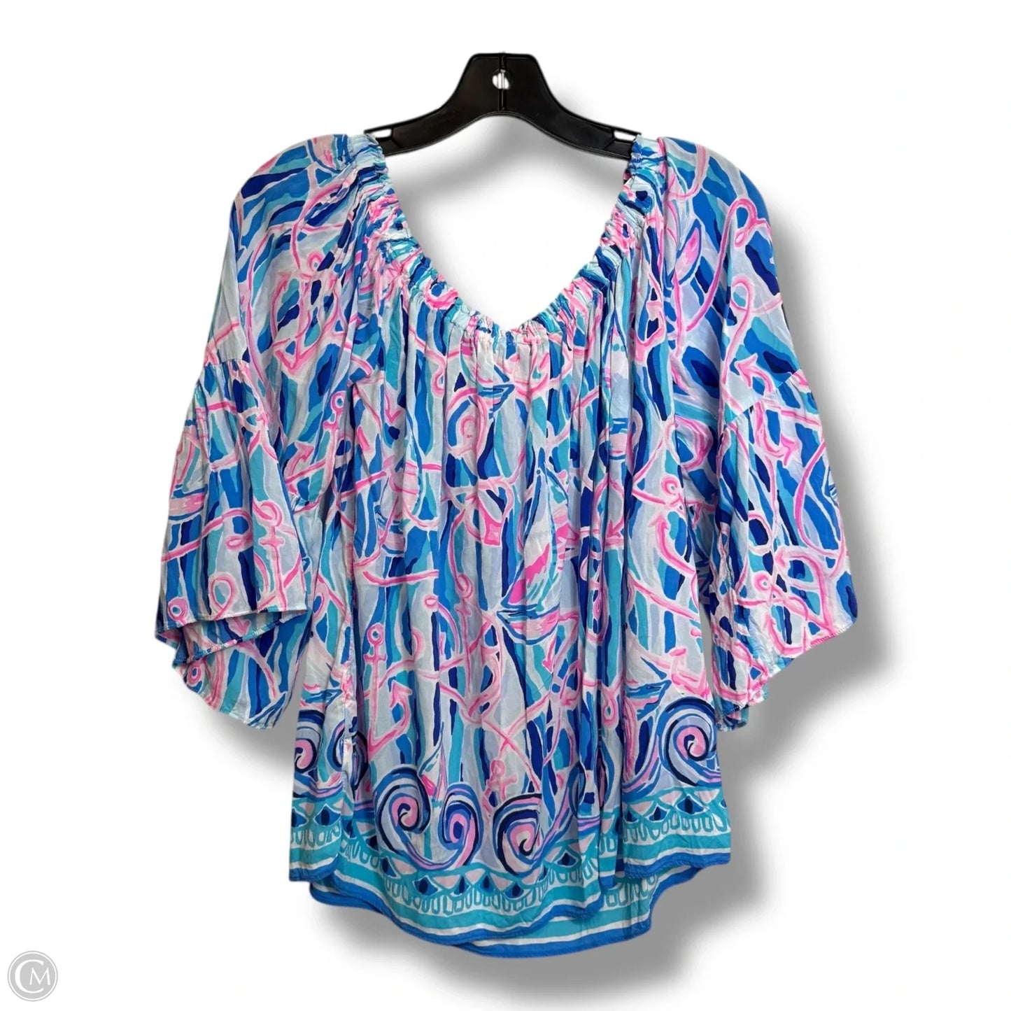Top 3/4 Sleeve Designer By Lilly Pulitzer In Multi-colored, Size: M