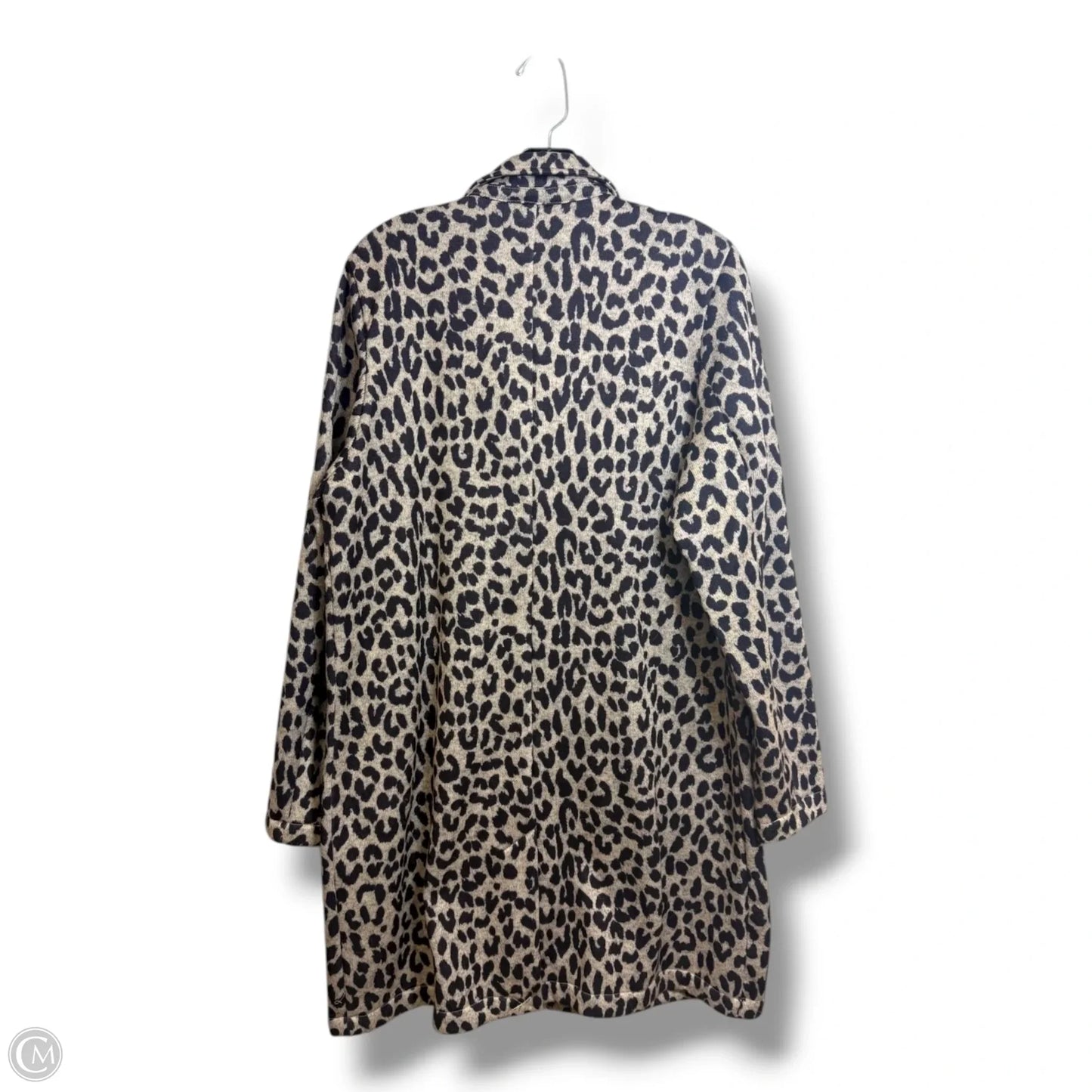 Sweater Cardigan By Lands End In Animal Print, Size: L