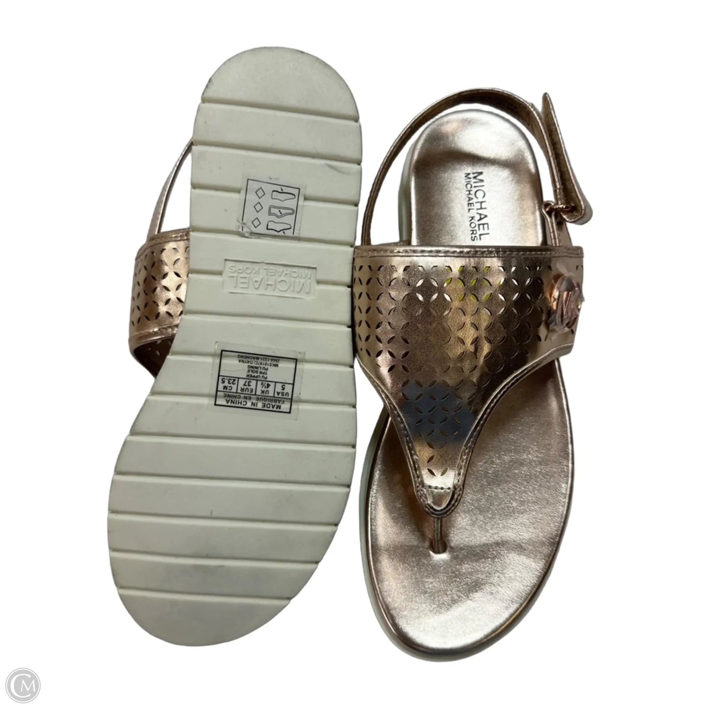 Sandals Flats By Michael By Michael Kors In Gold, Size: 5