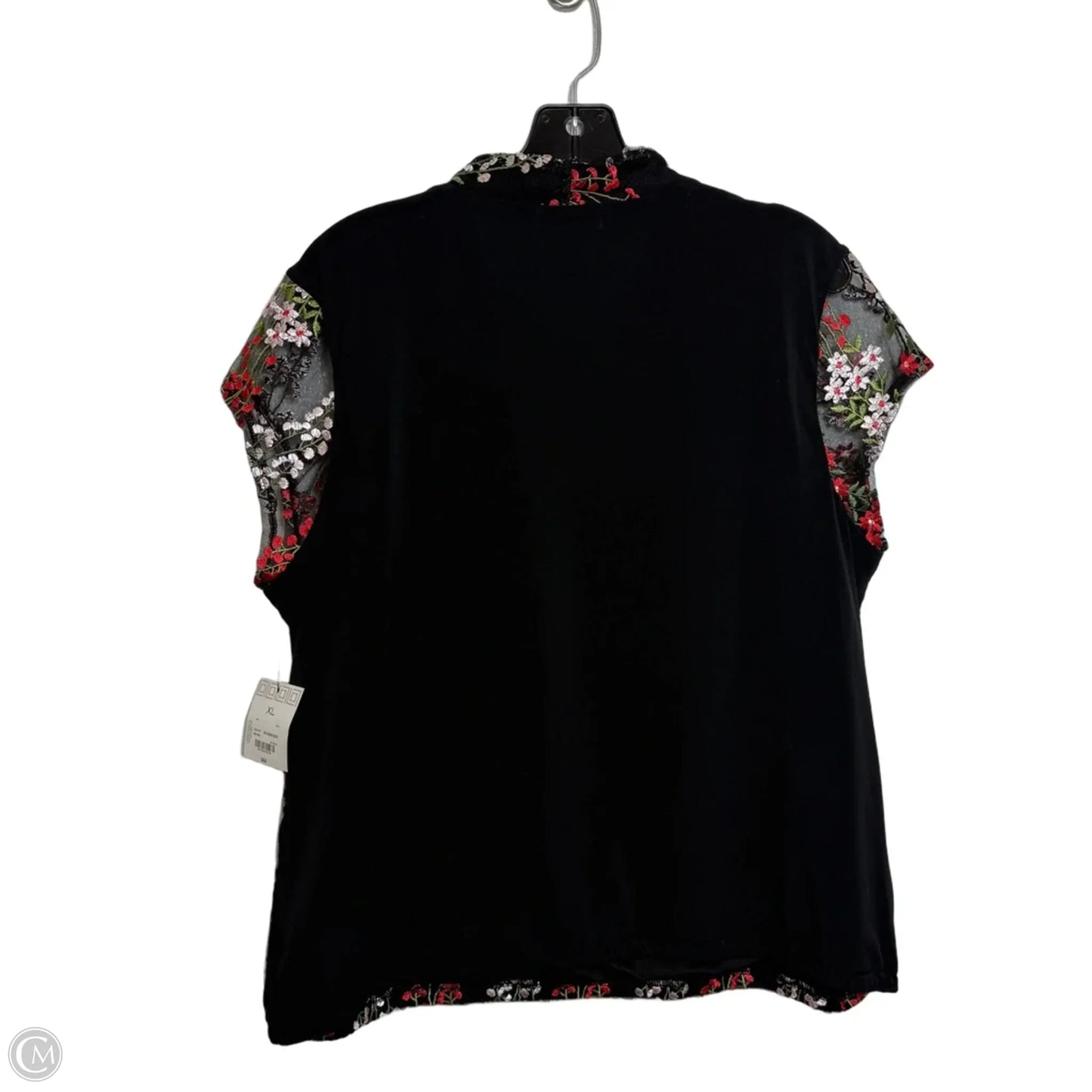 Top Short Sleeve By Liz Claiborne In Black & Red, Size: Xl