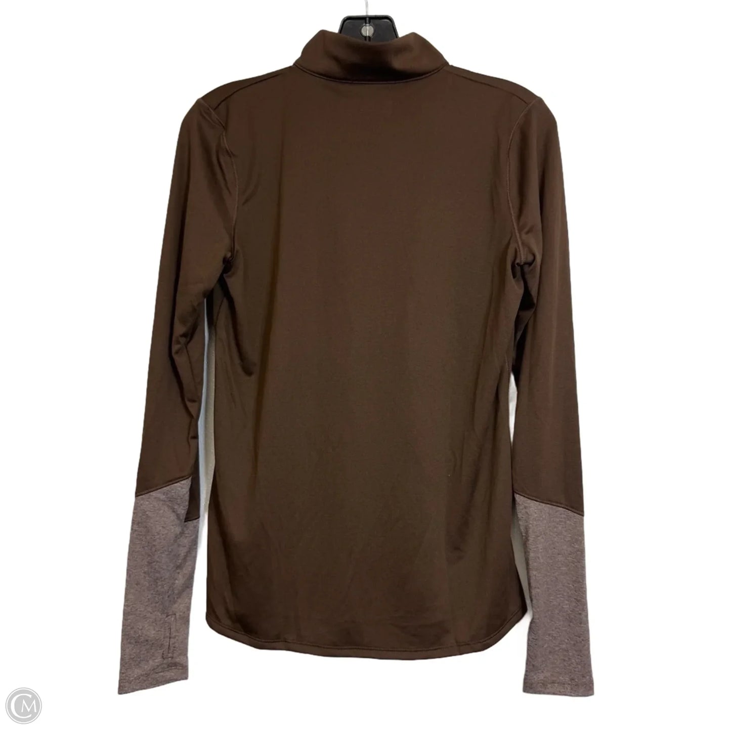 Athletic Top Long Sleeve Collar By Under Armour In Bronze, Size: S