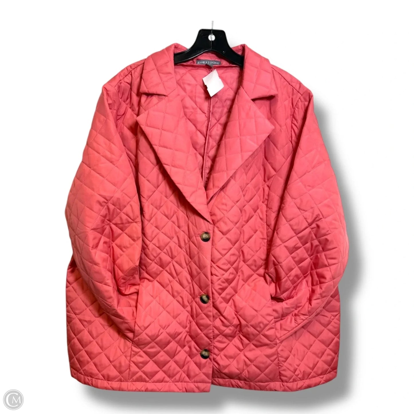 Jacket Puffer & Quilted By Jessica London In Coral, Size: 24