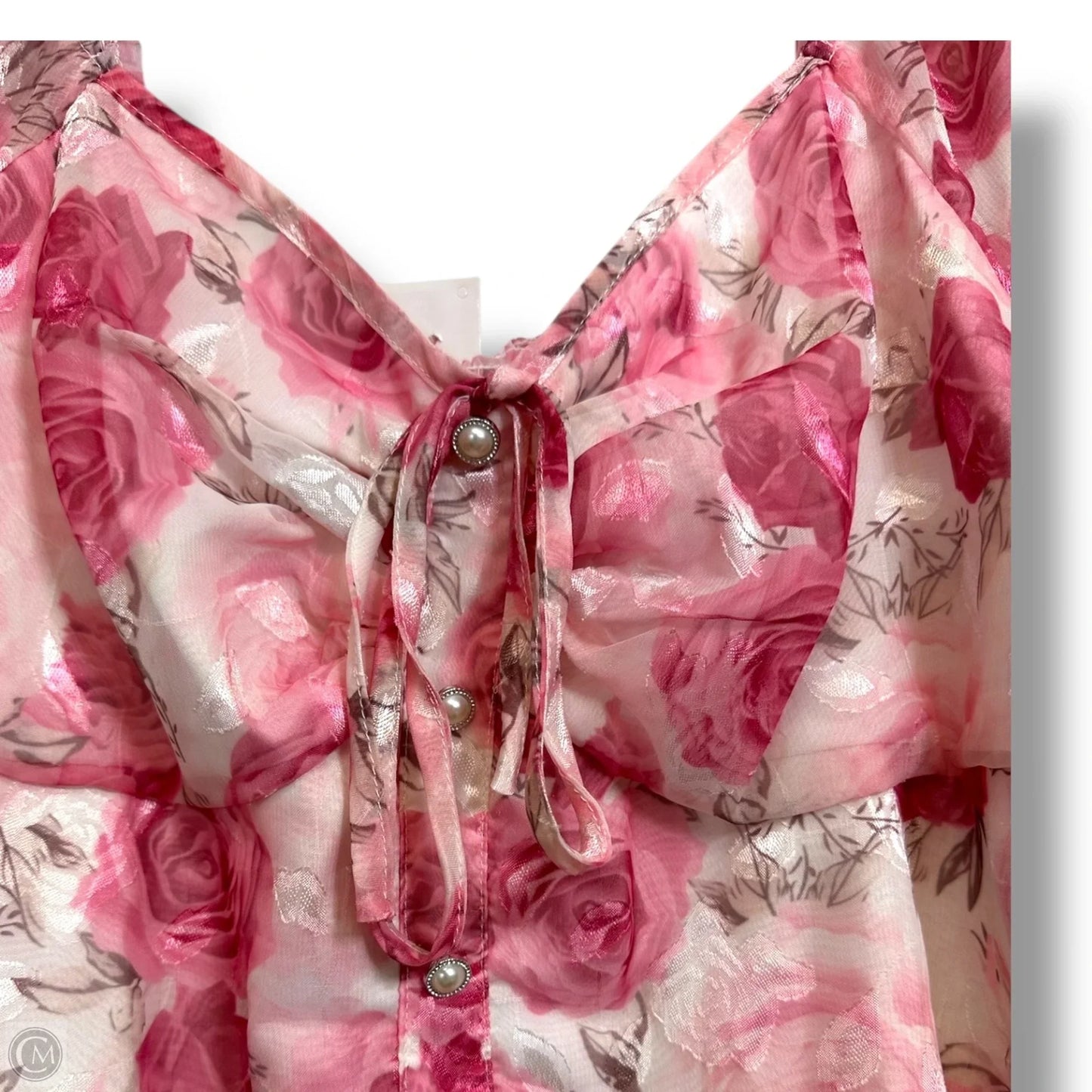 Top Short Sleeve By Cmf In Floral Print, Size: 1x