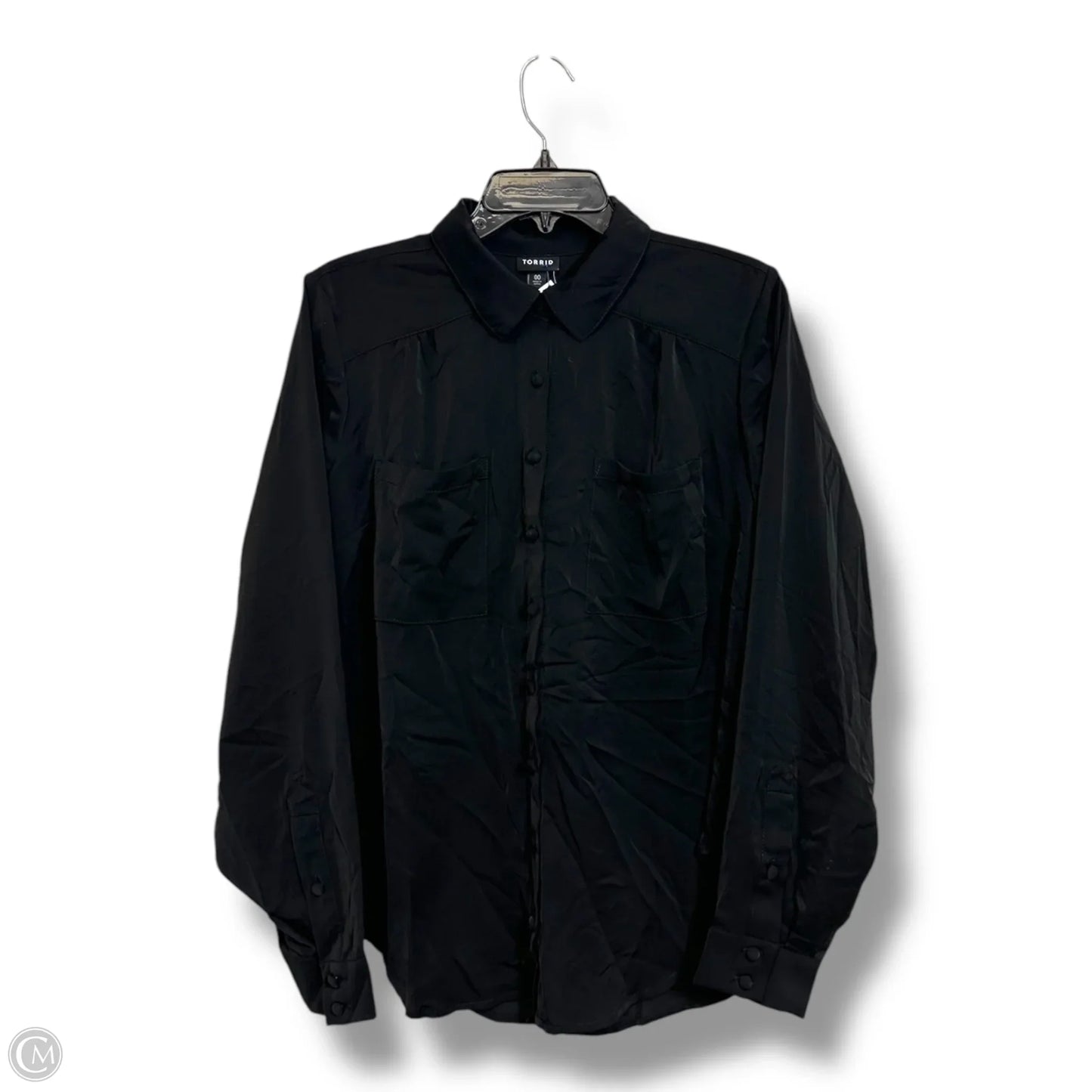 Blouse Long Sleeve By Torrid In Black, Size: M