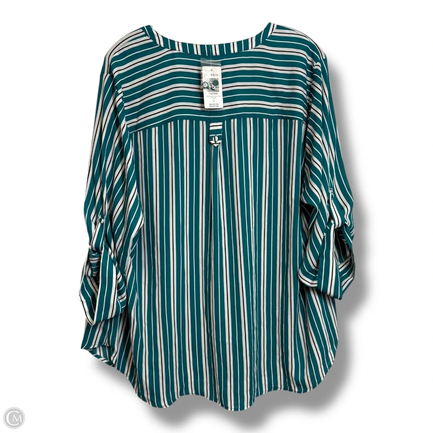 Top 3/4 Sleeve By Torrid In Striped Pattern, Size: 2x