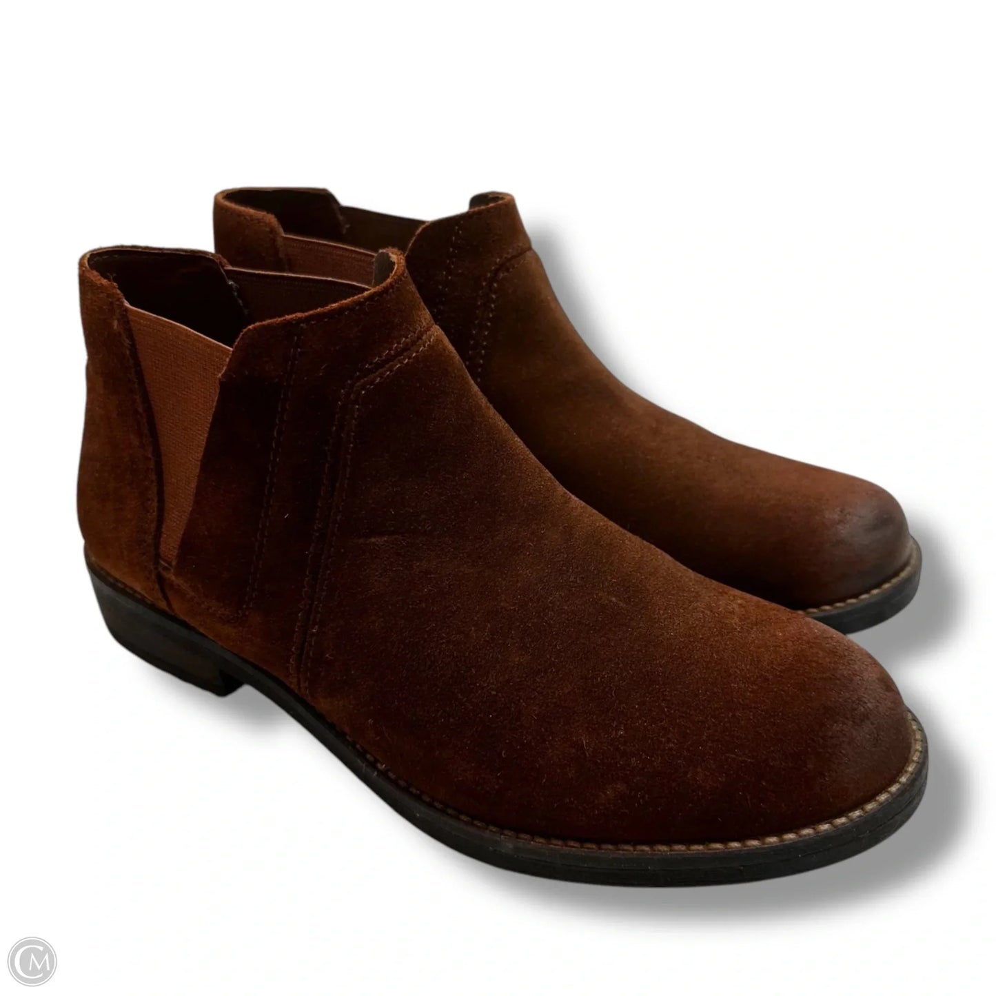Boots Ankle Flats By Clarks In Brown, Size: 6.5