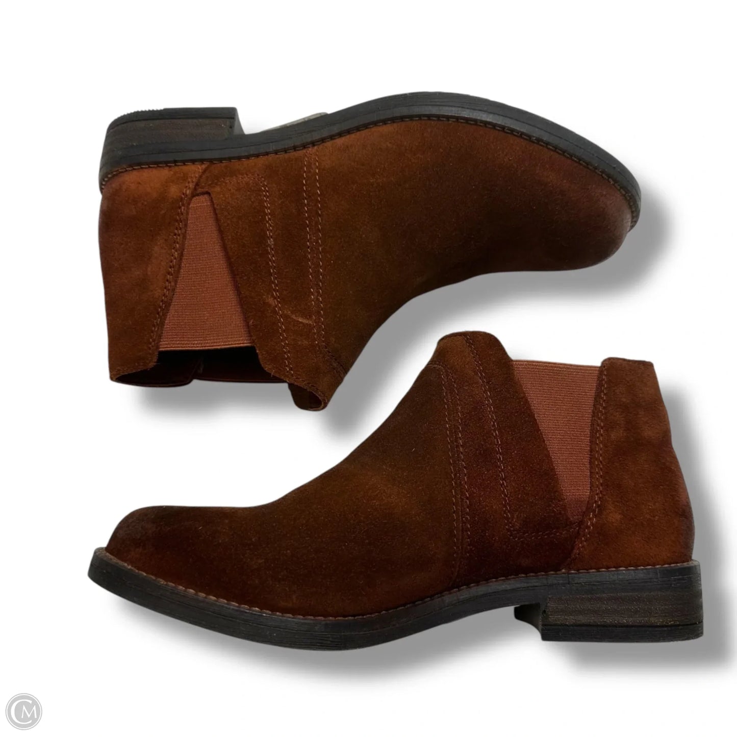 Boots Ankle Flats By Clarks In Brown, Size: 6.5