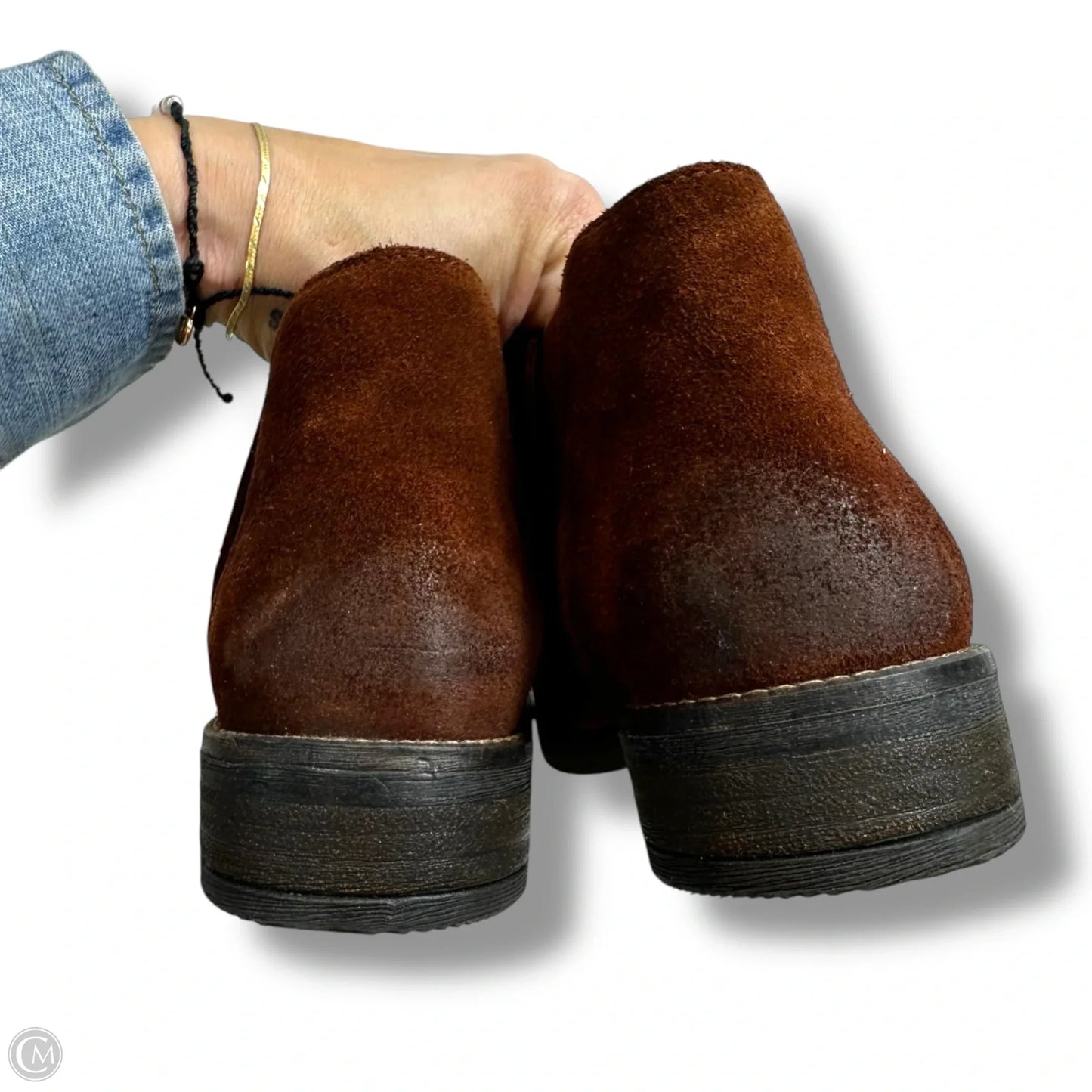 Boots Ankle Flats By Clarks In Brown, Size: 6.5