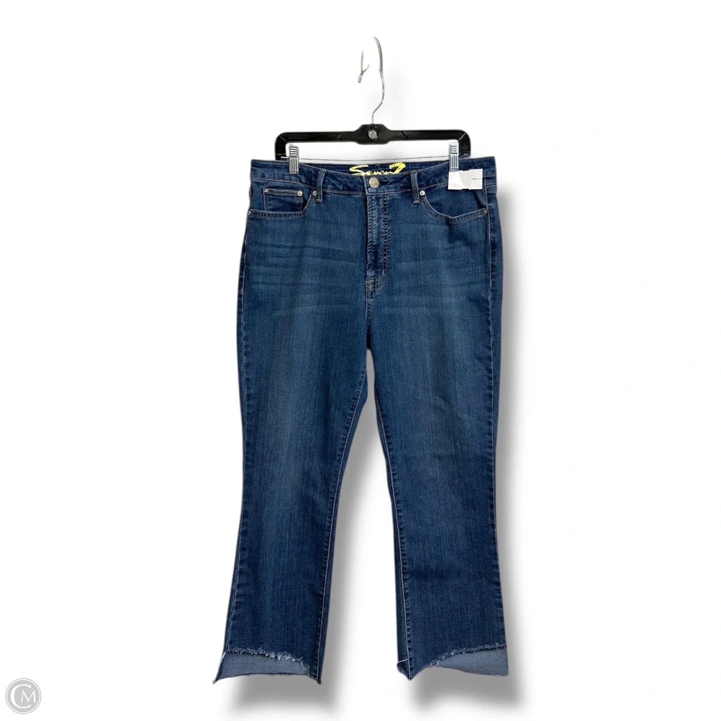 Jeans Cropped By Seven 7 In Blue Denim, Size: 14