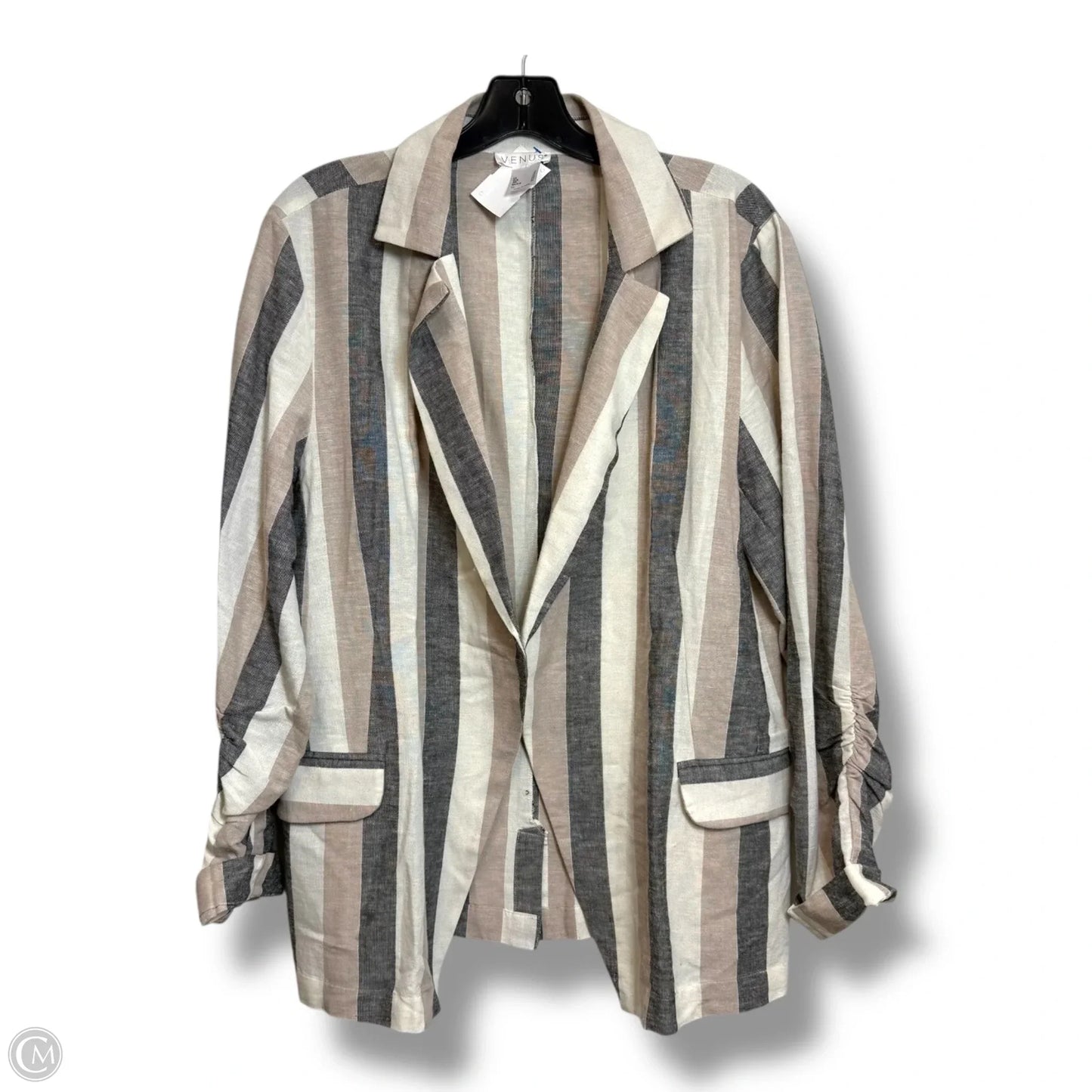 Blazer By Venus In Striped Pattern, Size: 16