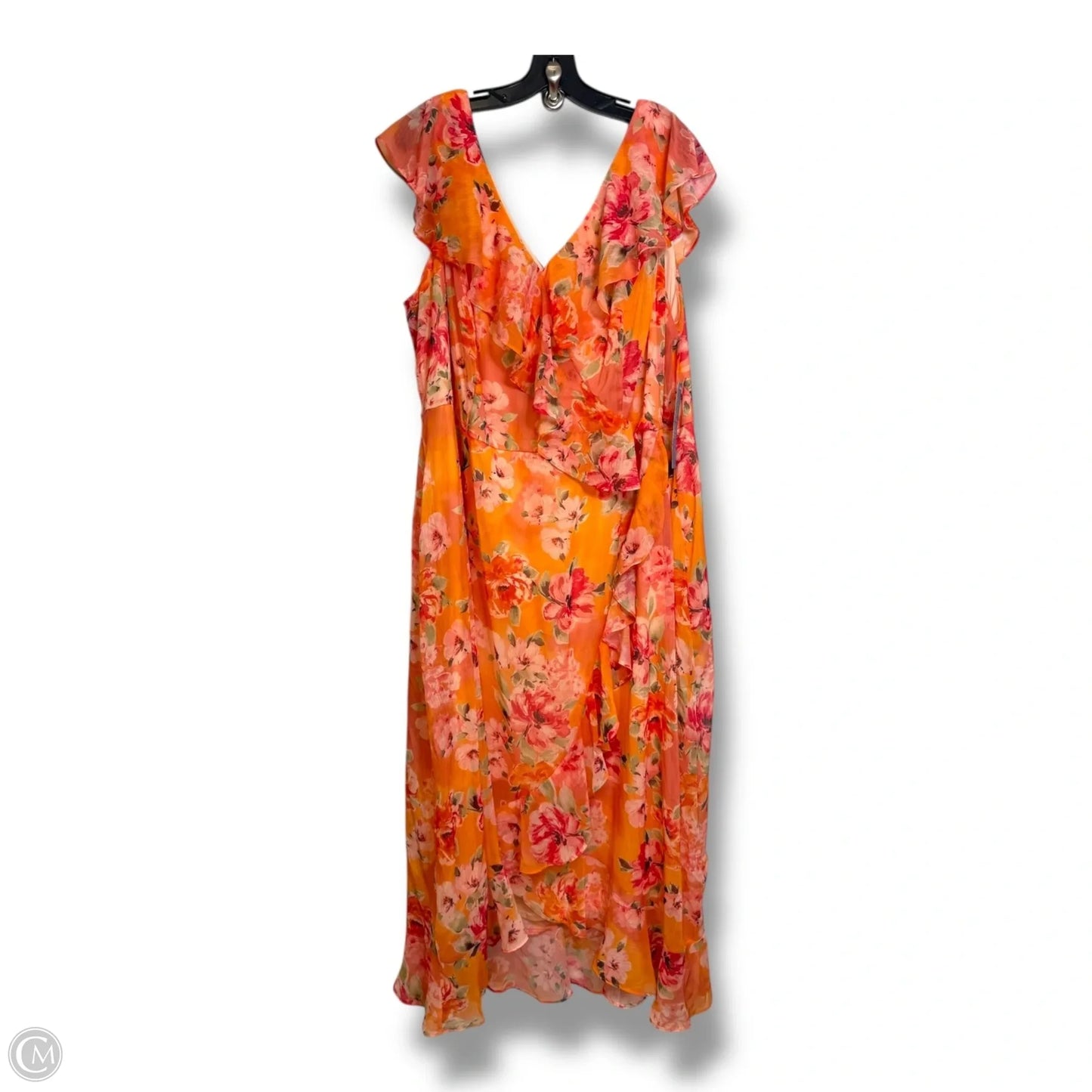 Dress Party Midi By London Fog In Orange, Size: 24