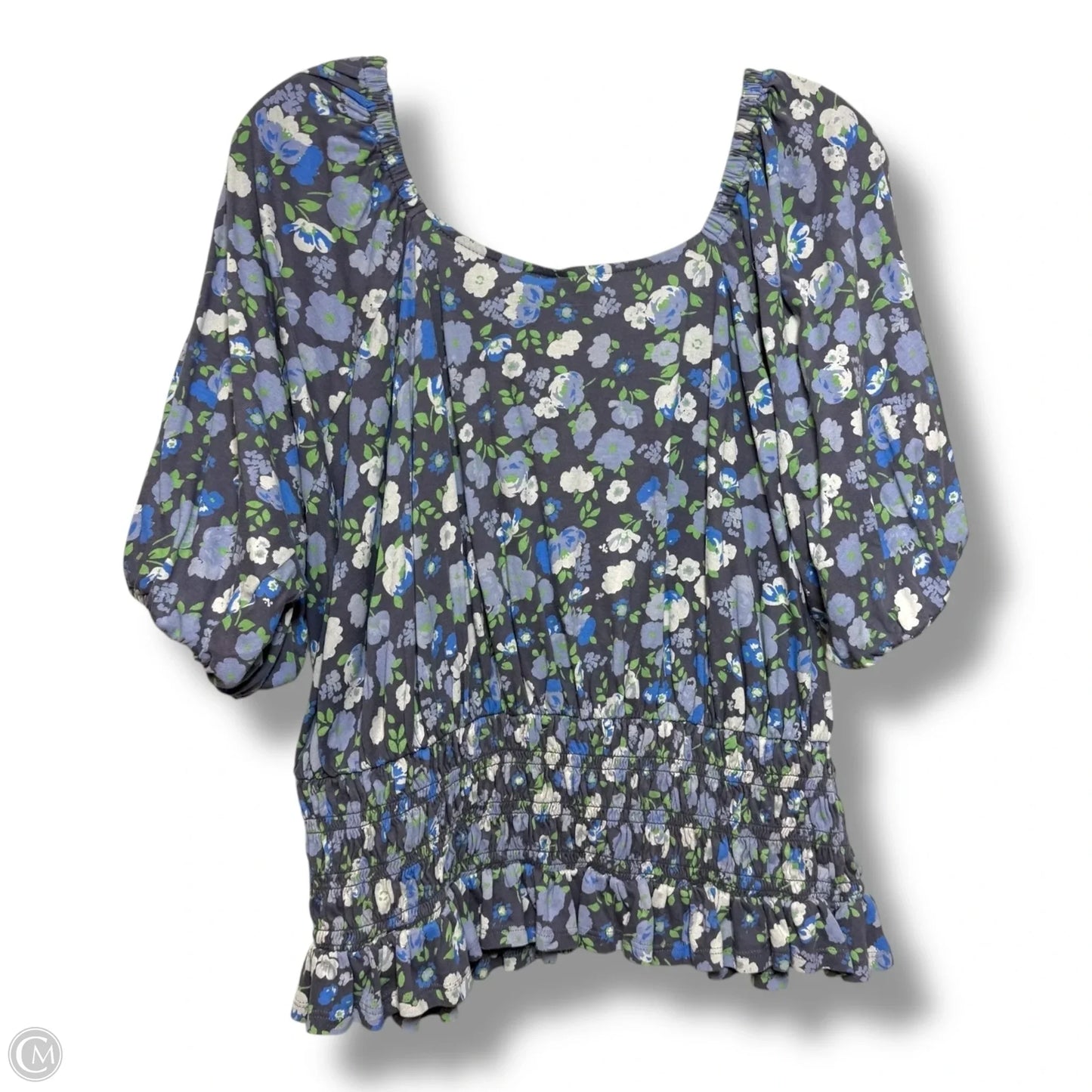 Top Short Sleeve By Loft In Floral Print, Size: Xl