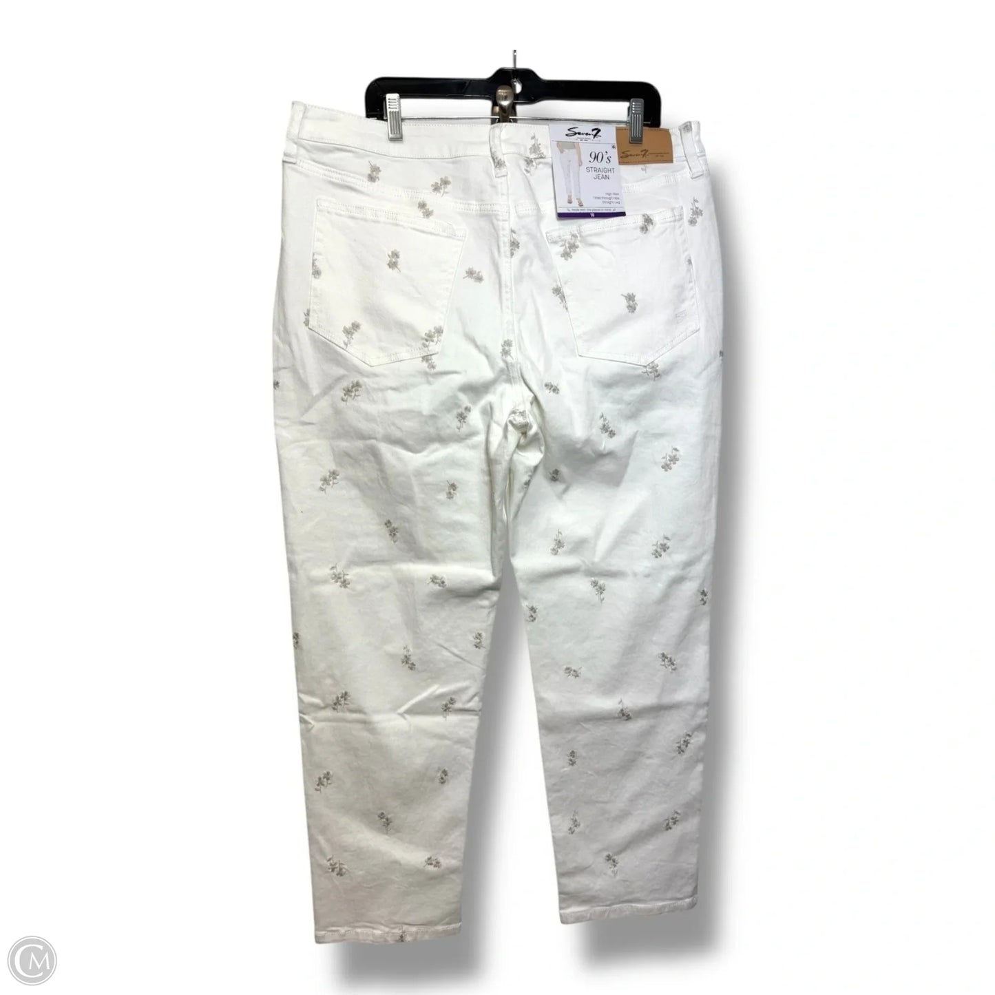 Jeans Straight By Seven 7 In White Denim, Size: 16