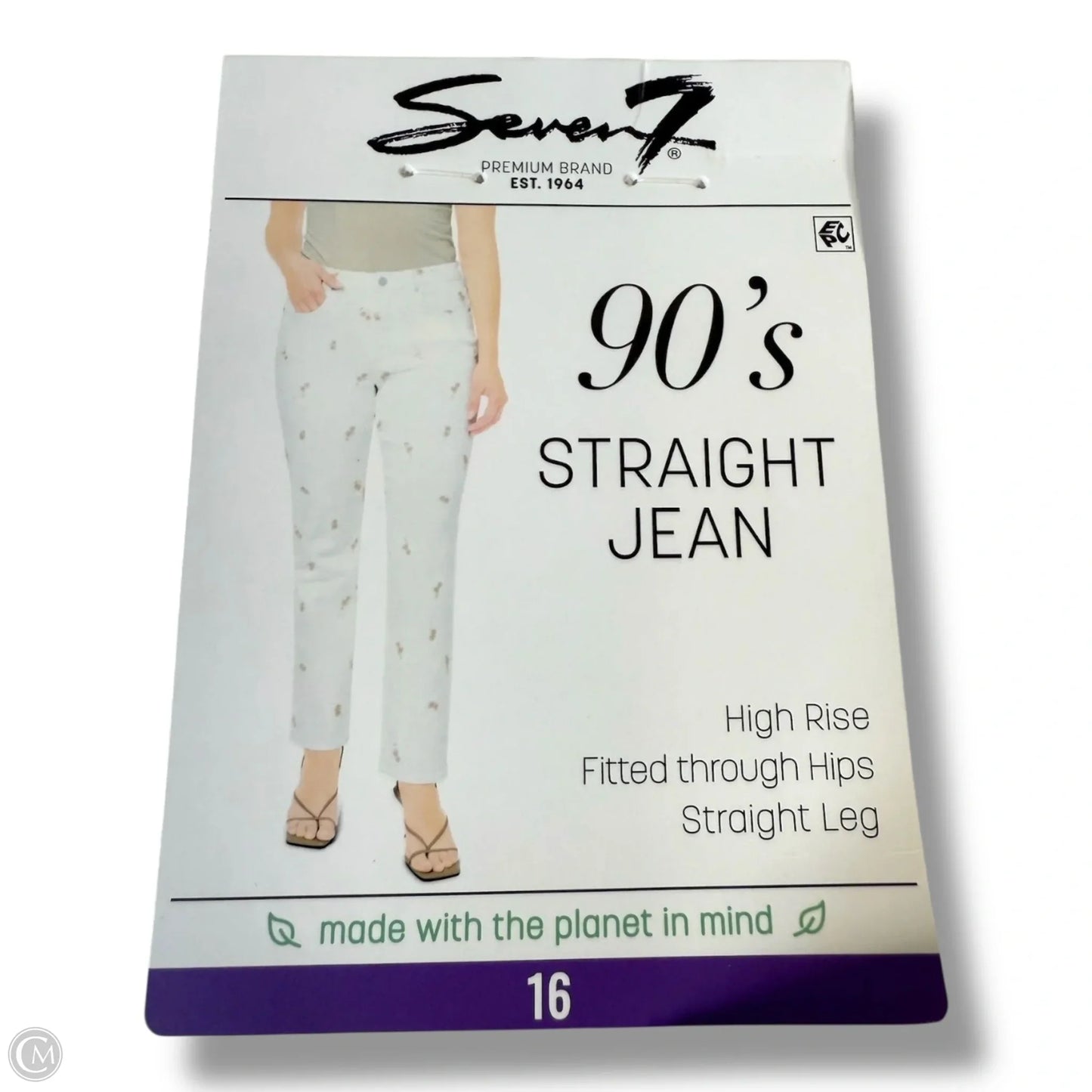Jeans Straight By Seven 7 In White Denim, Size: 16