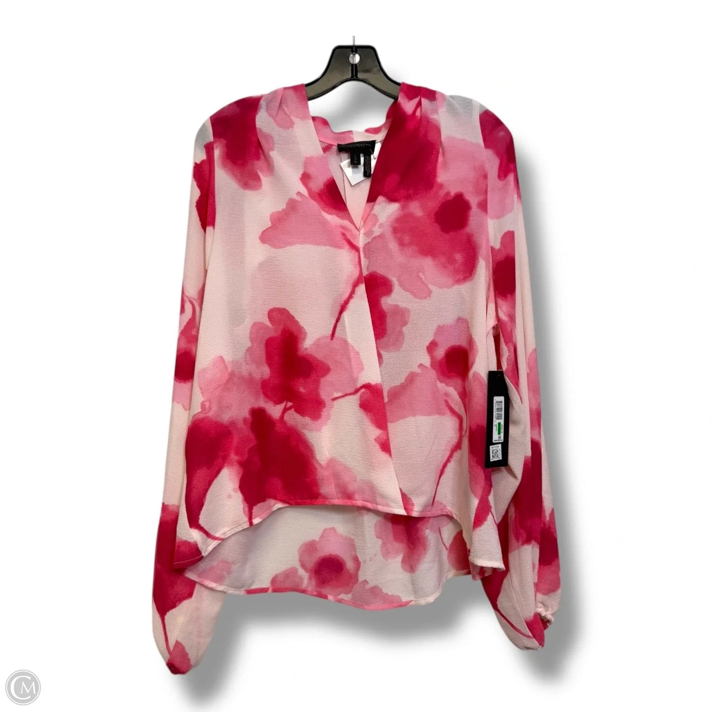 Top Long Sleeve By Donna Karan In Pink, Size: L