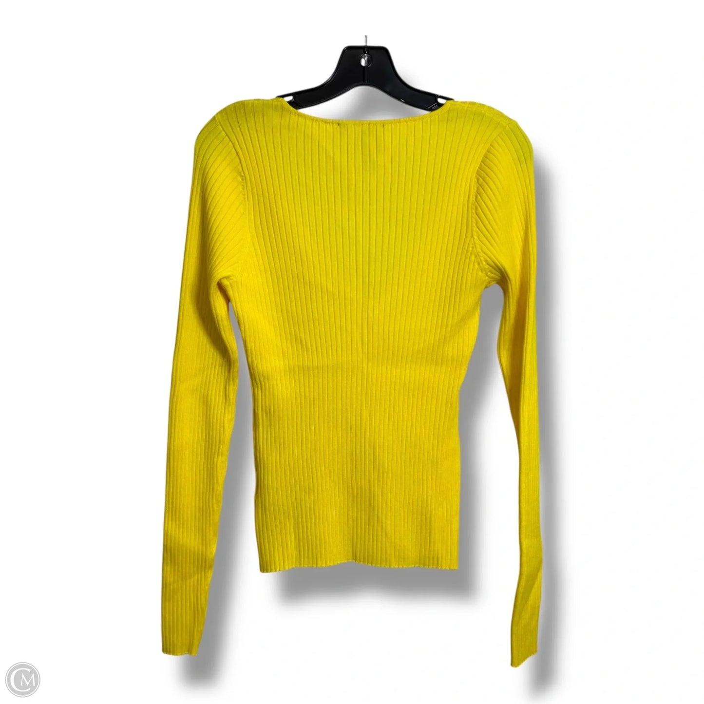 Top Long Sleeve By Inc In Yellow, Size: M
