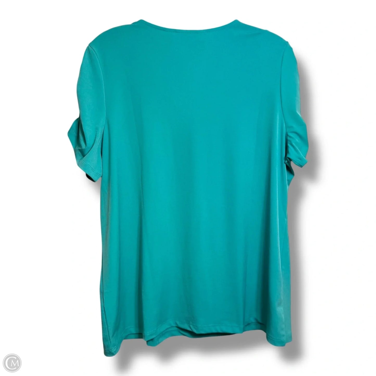 Top Short Sleeve By Susan Graver In Aqua, Size: L