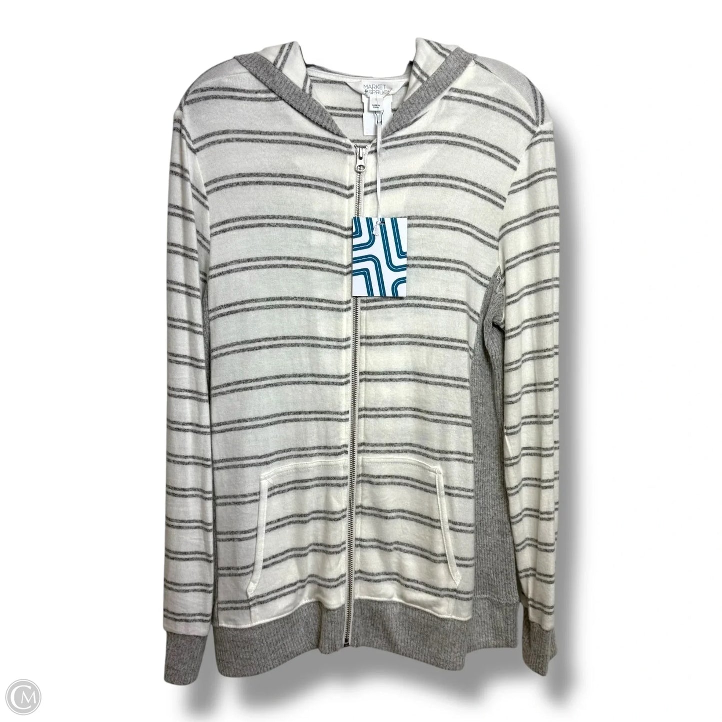 Cardigan By Market & Spruce In Striped Pattern, Size: L