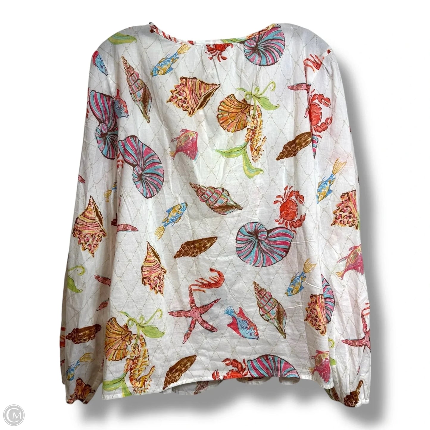 Top Long Sleeve By Talbots In Nautical Print, Size: Xl