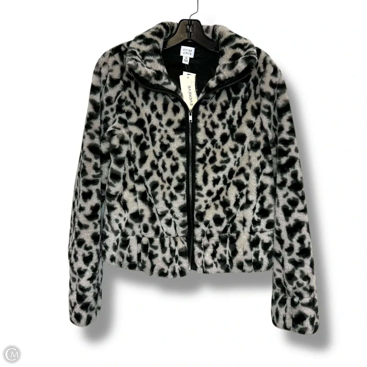 Jacket Faux Fur & Sherpa By Peyton Jensen In Animal Print, Size: Xs