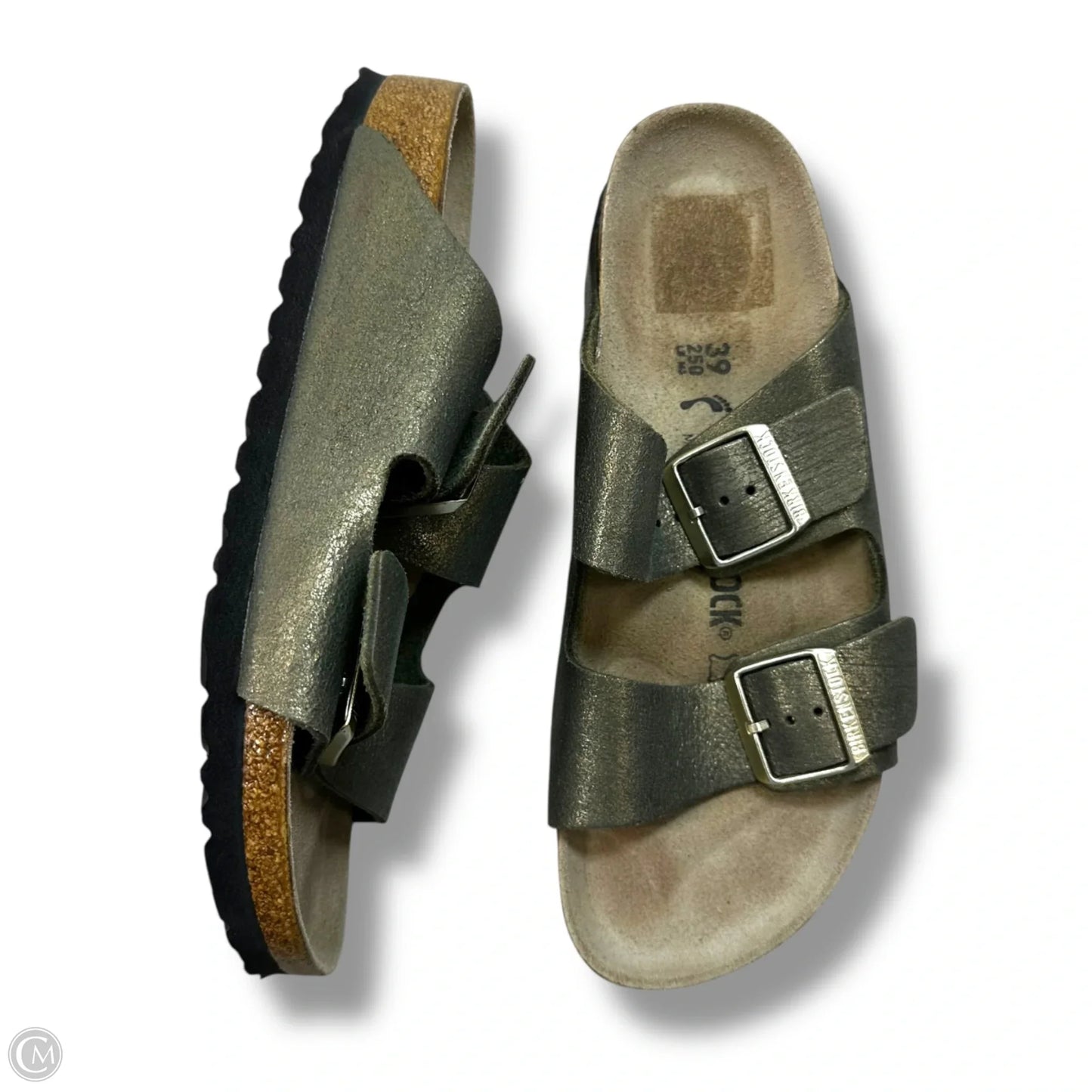 Sandals Flats By Birkenstock In Grey, Size: 8