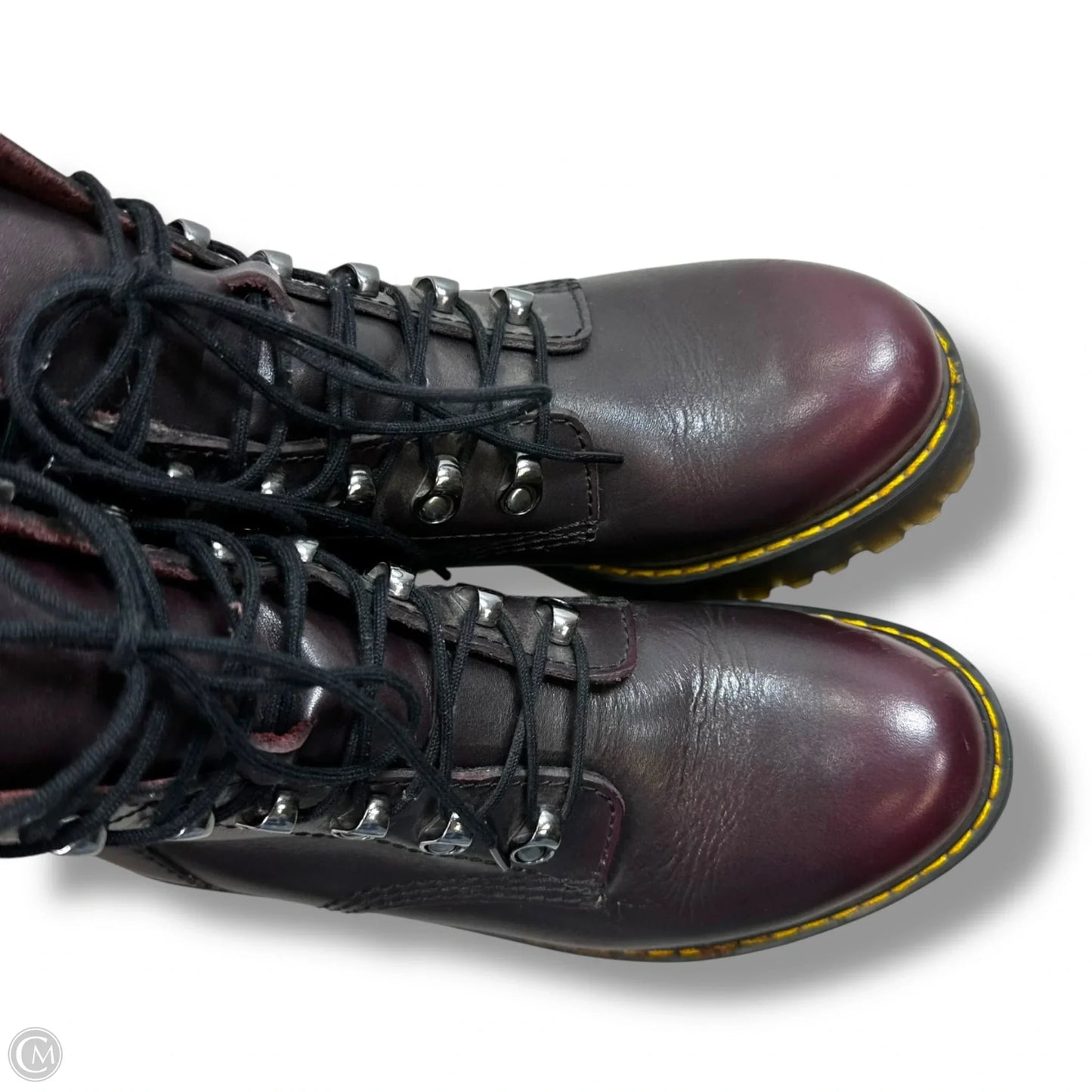 Boots Combat By Dr Martens In Maroon, Size: 8